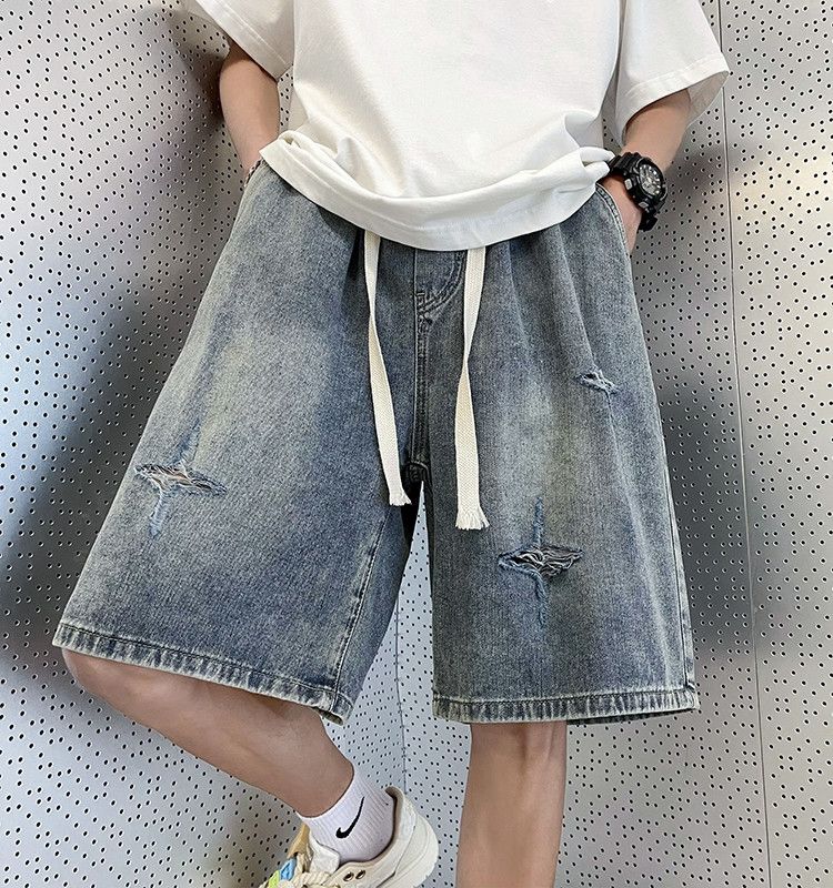 Japanese Brand × Jean Retro distressed washed denim shorts Size US 32 / EU 48 - 1 Thumbnail