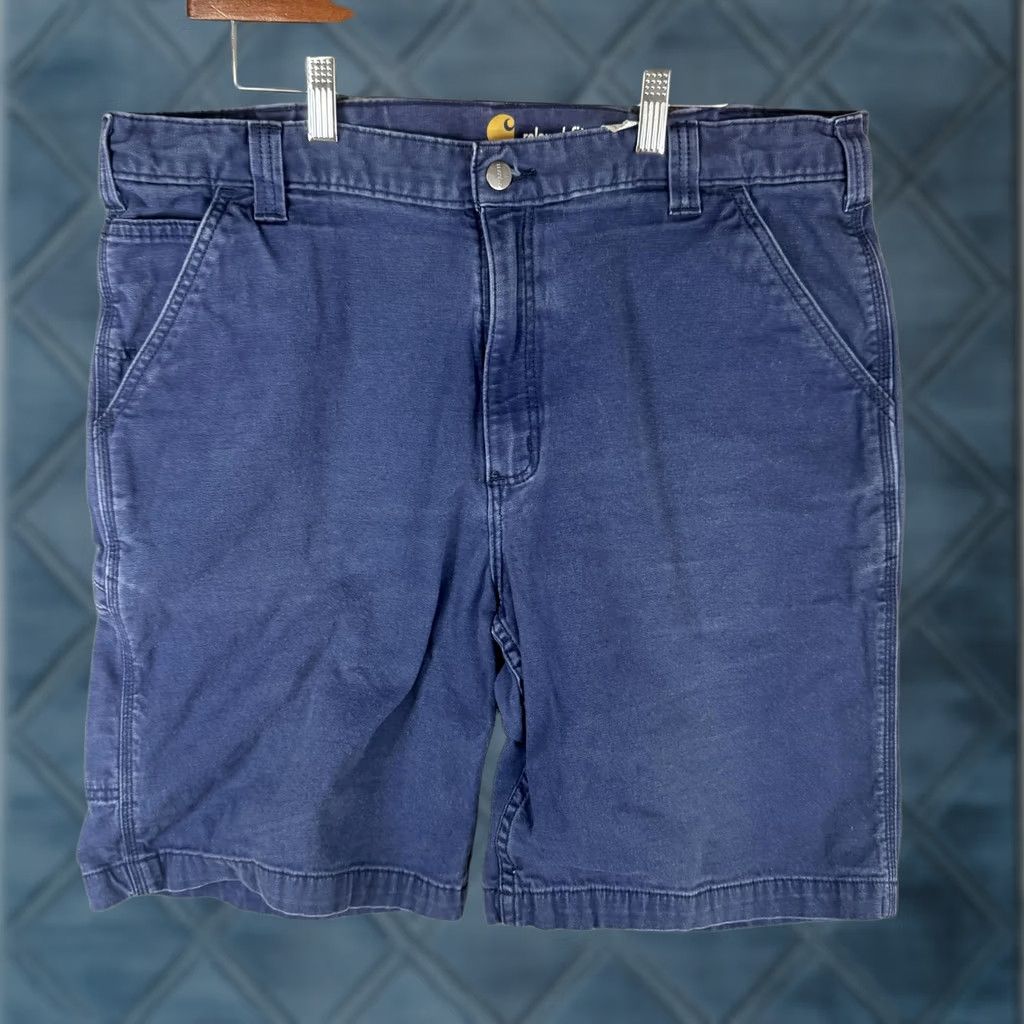 Carhartt Carhartt Shorts Mens 38 Blue Canvas Relaxed Fit Utility Pockets Casual Workwear Jeans? Size US 38 / EU 54 - 1 Thumbnail