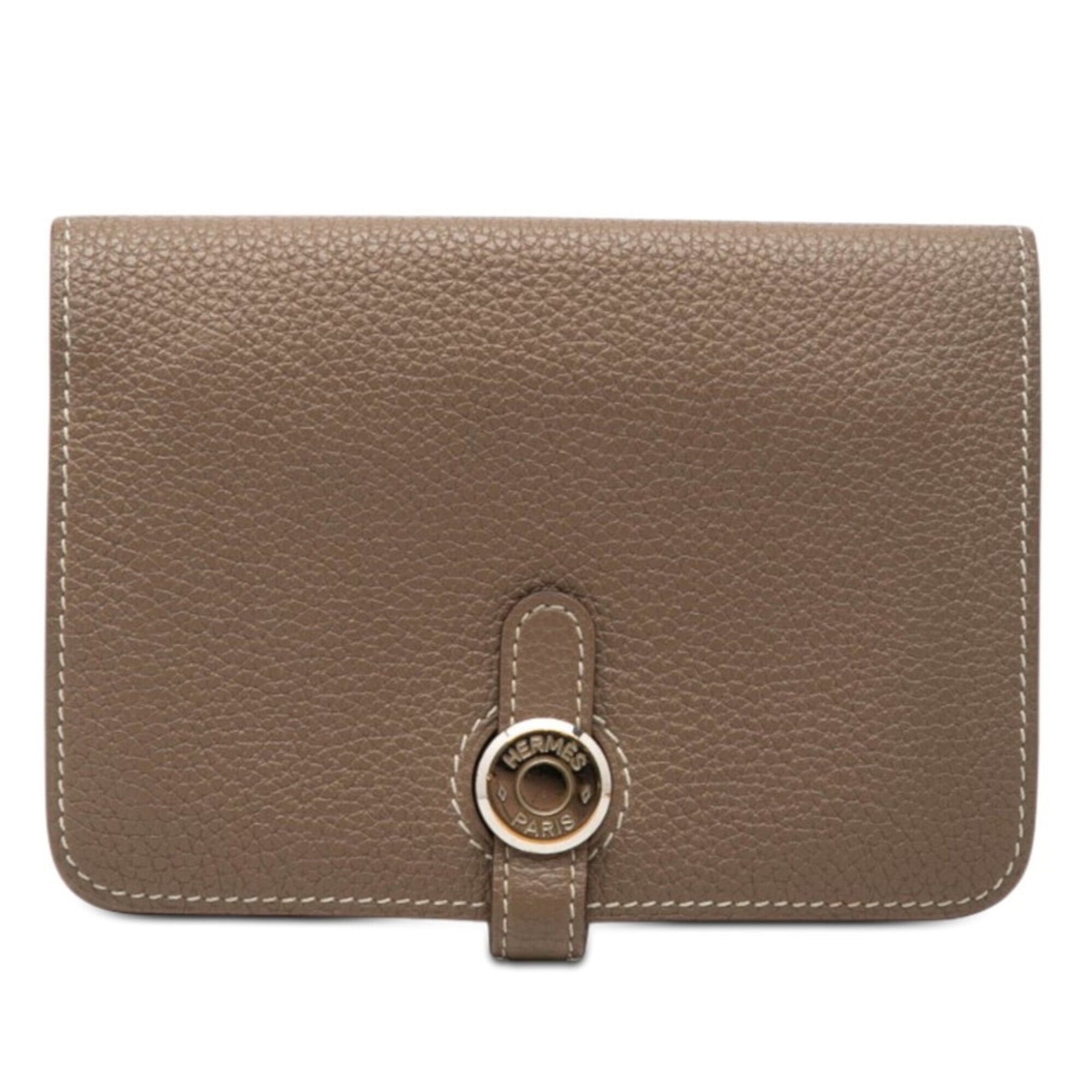 Hermes Hermes Dogon Compact Bi-fold Wallet, Etoupe Greige Togo Leather, Women's Size ONE SIZE - 1 Thumbnail