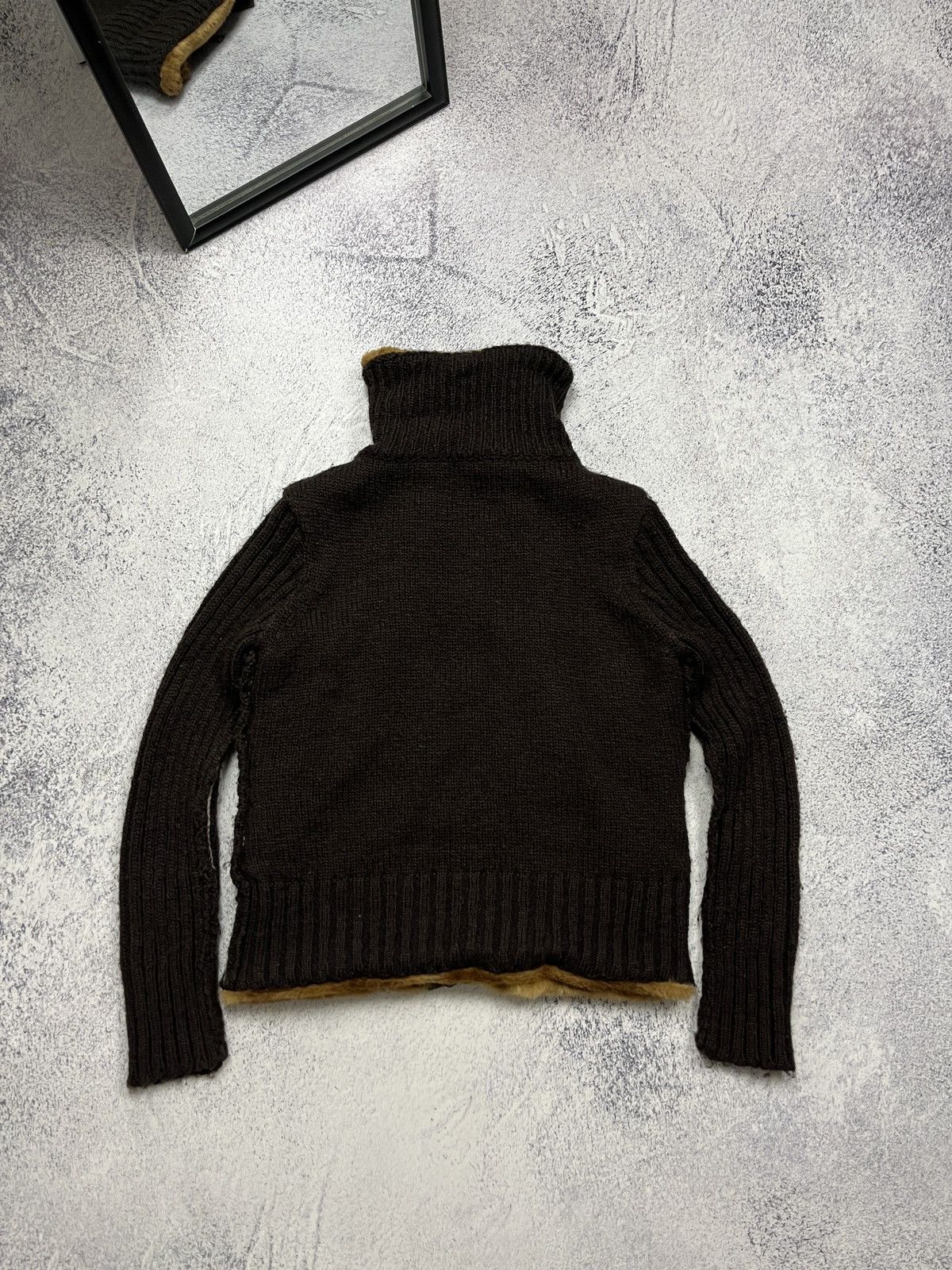 Japanese Brand Miss Sixty Fur Zip Up Crop Knit Sweater Jacket Avant Garde Size US S / EU 44-46 / 1 - 21 Thumbnail