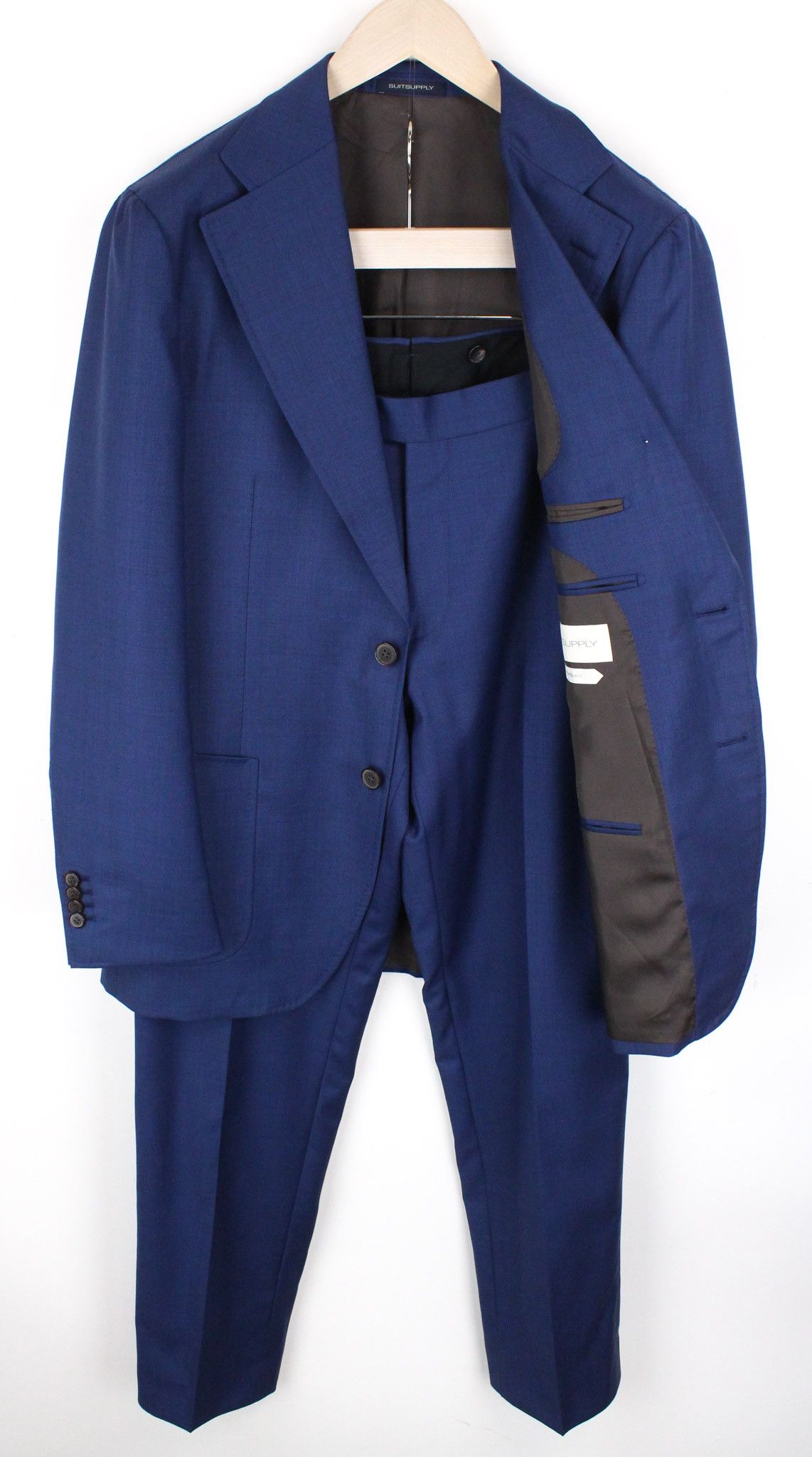 image of Suitsupply Havanauk42R Blue Slim Sharkskinwool S110 Suit 69137, Men's