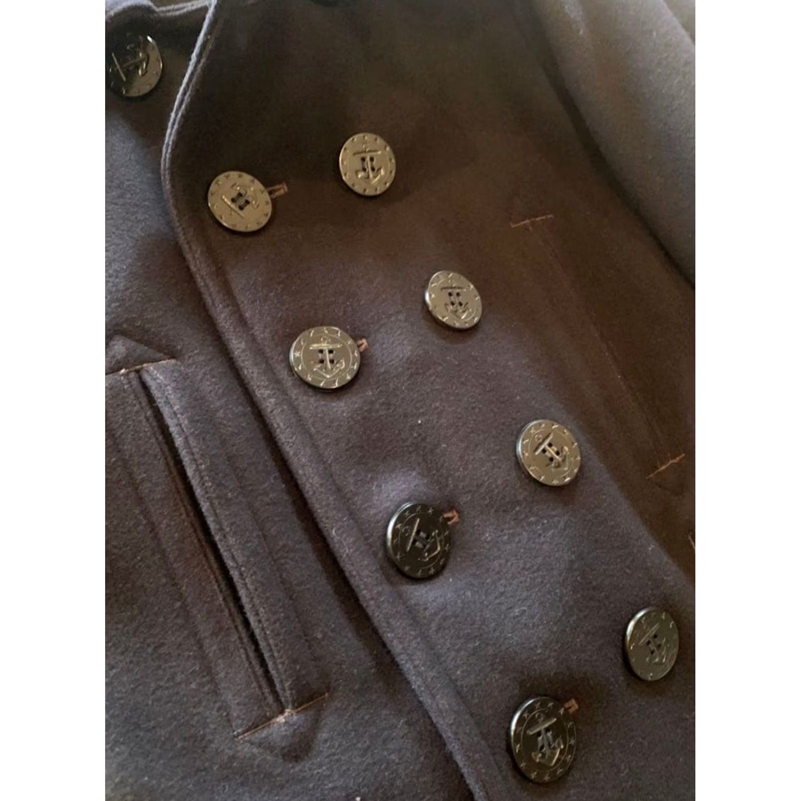 Vintage REAL McCOY'S Wool Pea Coat Jacket Men 38 Navy 13 Star Button Size US XXS / EU 40 - 6 Thumbnail