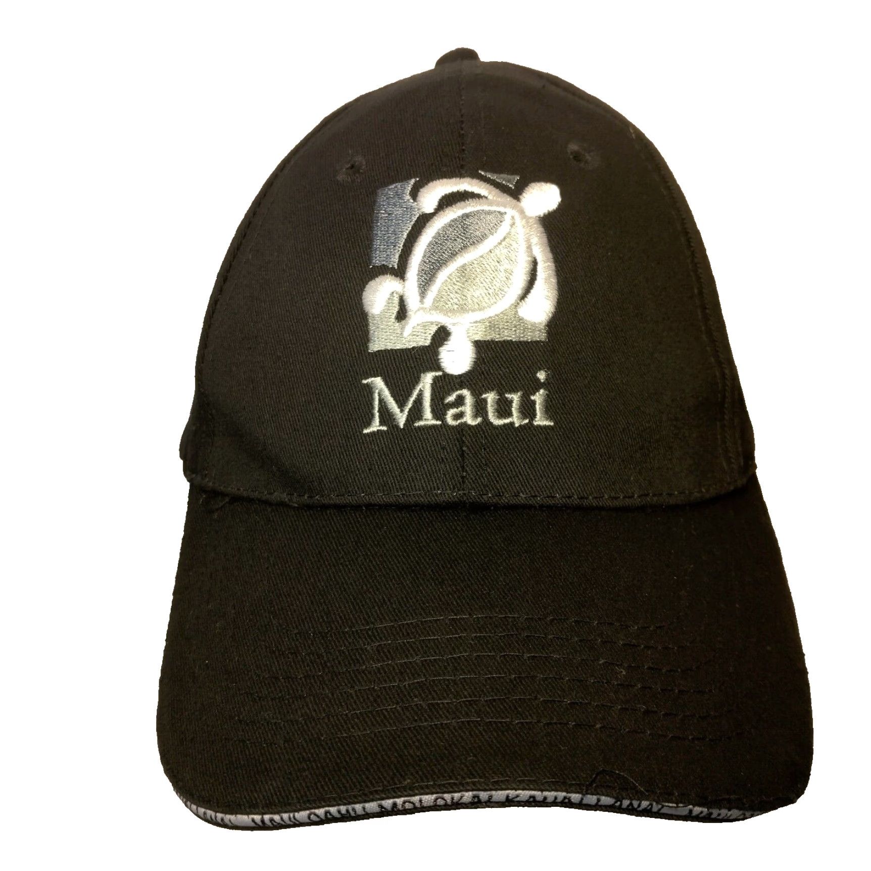 Vintage Maui Hawaii Sea Turtle Cap Hat Hawaiian Classics Black Canvas Islands Aloha Cap Hat Men One Size Black Sea Turtle Adjustable strap back Canvas Hat Size ONE SIZE - 2 Thumbnail
