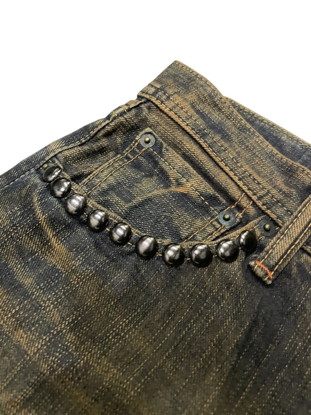 Hysteric Glamour × If Six Was Nine × Le Grande Bleu (L.G.B.) GLHEART Japan Studded Mud Wash Loose Jeans Size US 30 / EU 46 - 8 Thumbnail