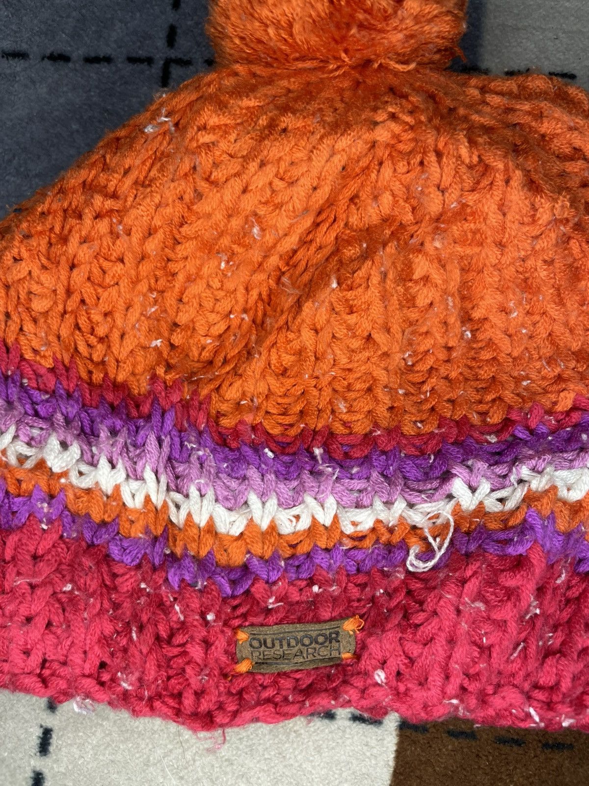 Human Made × Outdoor Research Hat-handmade crochet puff stitch beanie hat autumnal colours Size ONE SIZE - 5 Thumbnail