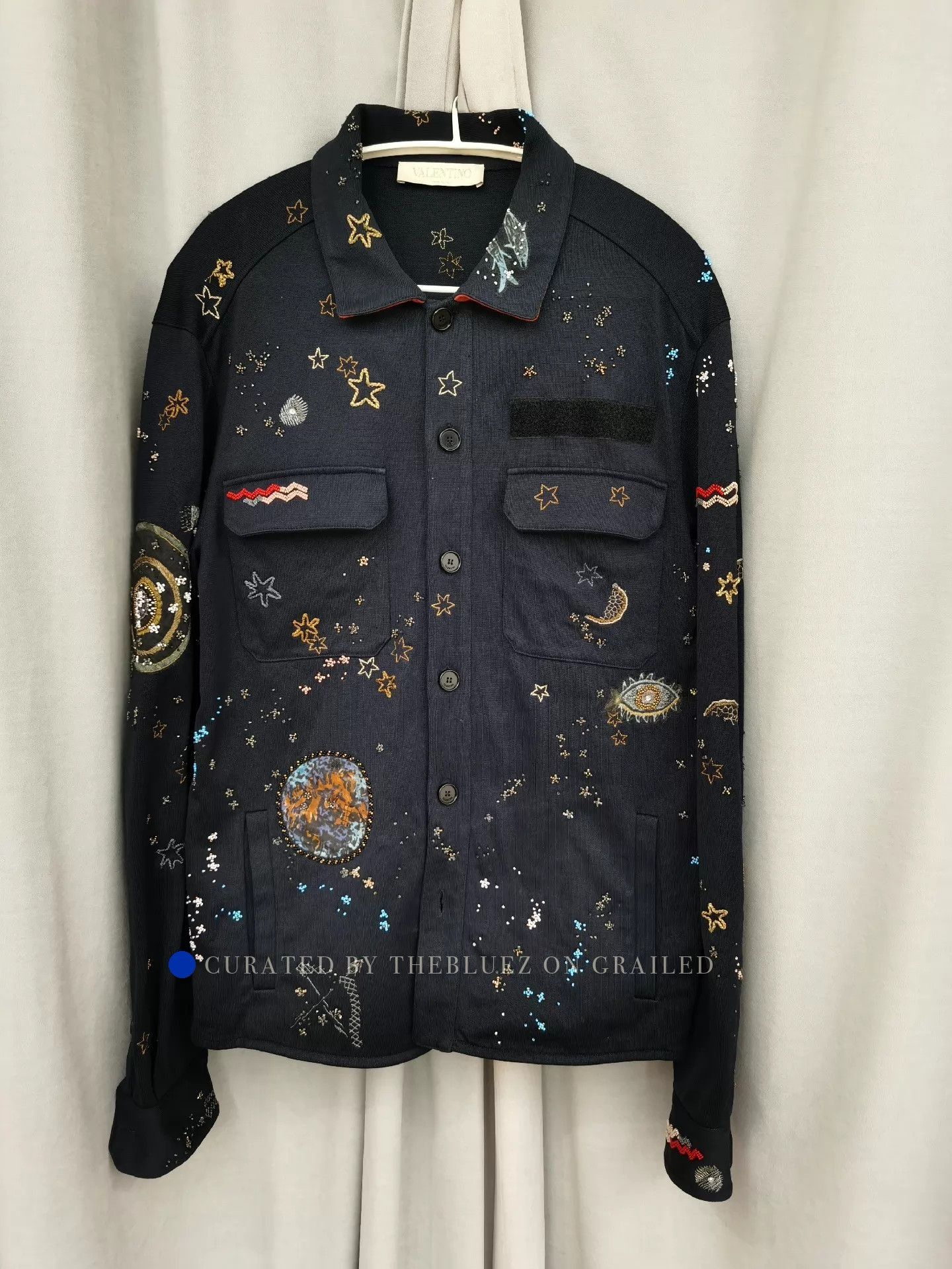 Valentino Cosmic Star 3D Beaded Black Cardigan Size US M / EU 48-50 / 2 - 1 Thumbnail