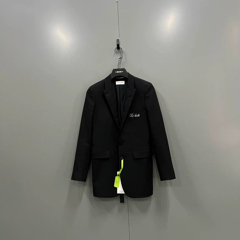 Saint Laurent Paris Saint Laurent Black Embroidered Blazer Jacket Size US S / EU 44-46 / 1 - 1 Thumbnail