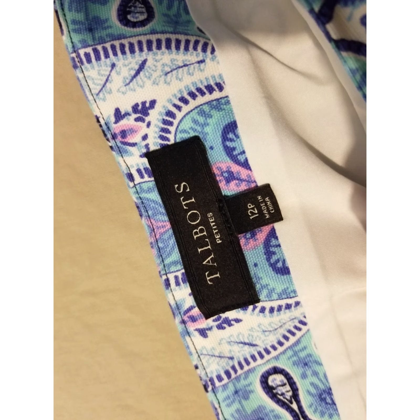 Talbots Womens Talbots Skirt 12P Petite Blue Cotton Size 34" / US 12 / IT 48 - 3 Thumbnail