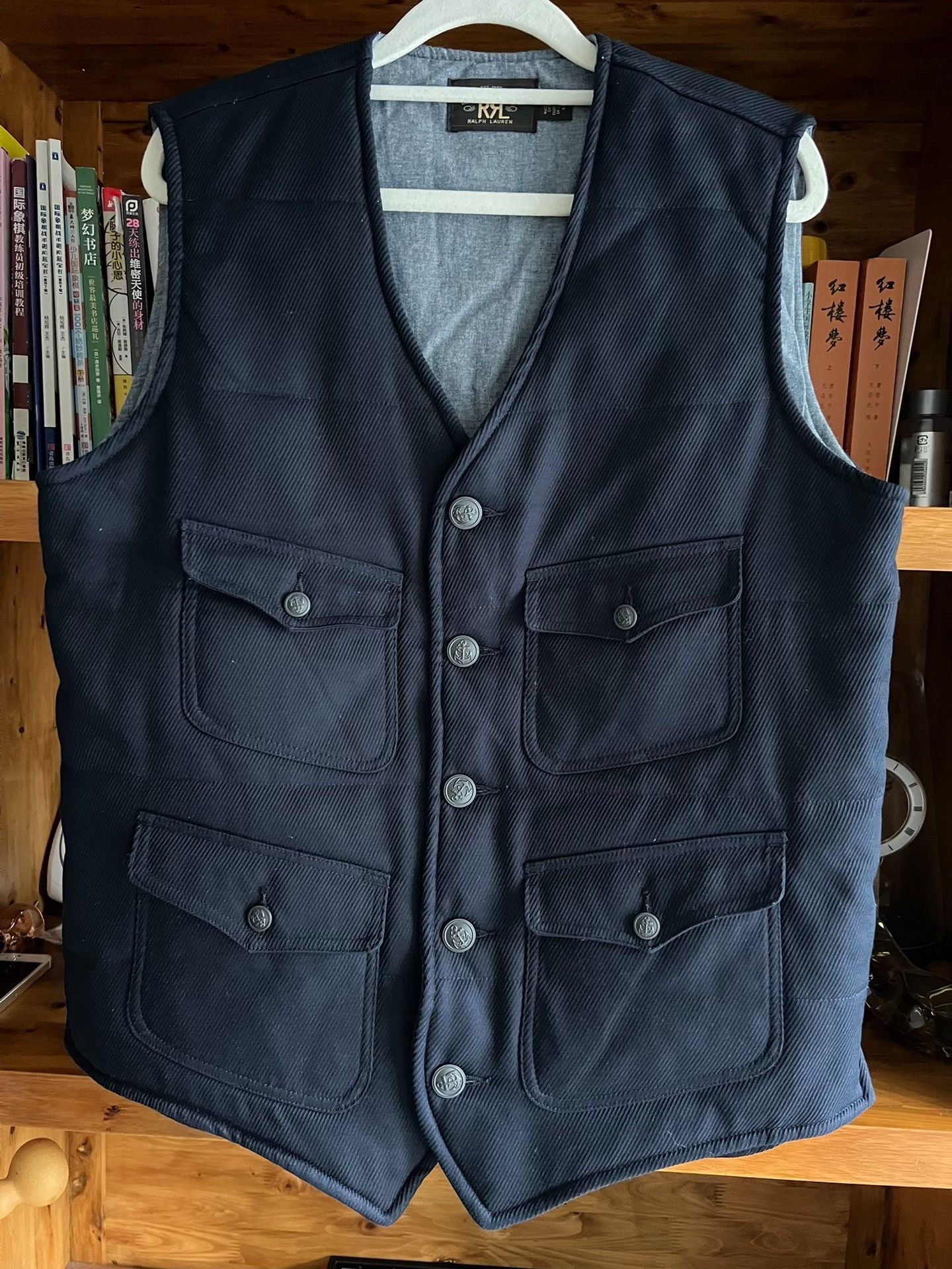 RRL Ralph Lauren RRL Indigo Dyed Wool Down Vest Size US M / EU 48-50 / 2 - 3 Thumbnail