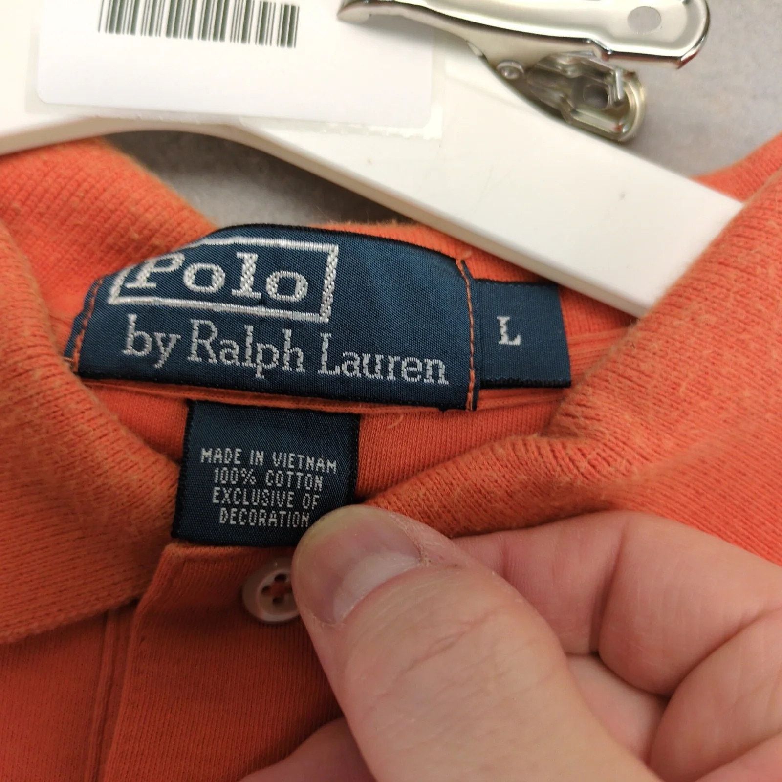 Polo Ralph Lauren Vtg Polo by Ralph Lauren Orange Polo Shirt Men's L Short Slv Size US L / EU 52-54 / 3 - 4 Thumbnail