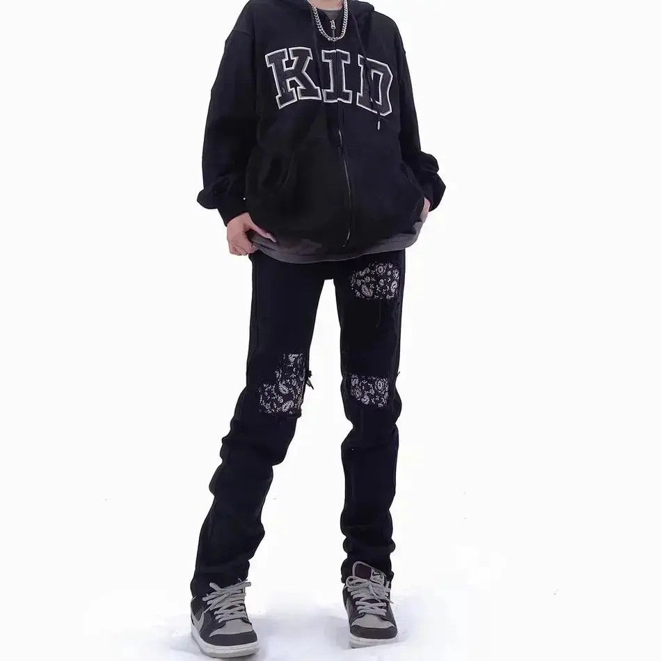 Japanese Brand Mens Skinny Jeans Street Black Hole Slim Fit Size US 32 / EU 48 - 2 Thumbnail