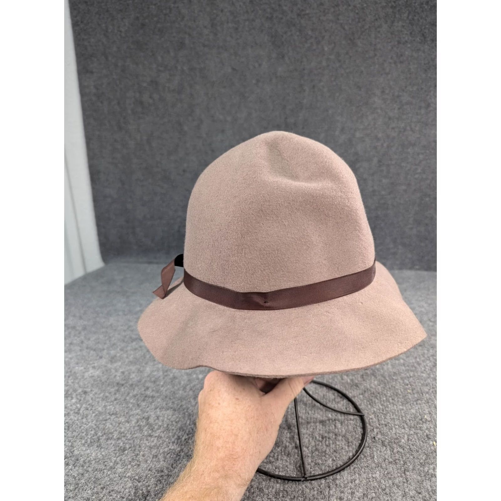 Vintage GENUINE EFFANEM 100% WOOL BROWN CRUSHER HAT MEDIUM MADE IN USA - Size ONE SIZE - 2 Thumbnail