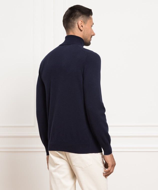 Brunello Cucinelli BRUNELLO CUCINELLI navy cashmere turtleneck sweater Size US M / EU 48-50 / 2 - 6 Thumbnail