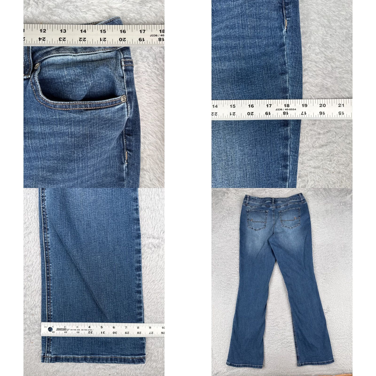 Vintage Maurices Jeans Women 12 Blue Denim Bootcut Low Rise 32x33 Cotton Western 5-Pocket Zipper Distressed Medium Wash Womens Jeans 32 in Inseam 33 in N/A Size 34" / US 12 / IT 48 - 9 Thumbnail