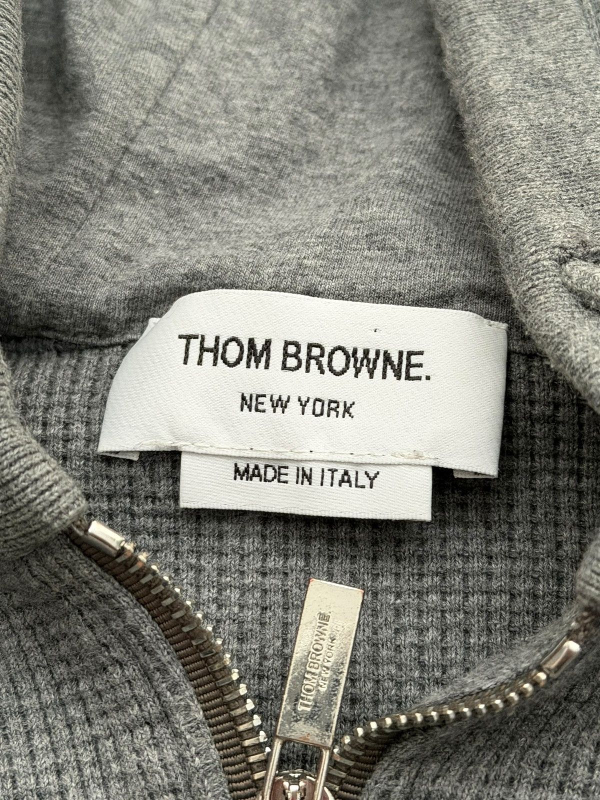 Thom Browne Heavy Engineered Waffle Zip Bar Thermal Hoodie Size US M / EU 48-50 / 2 - 9 Thumbnail