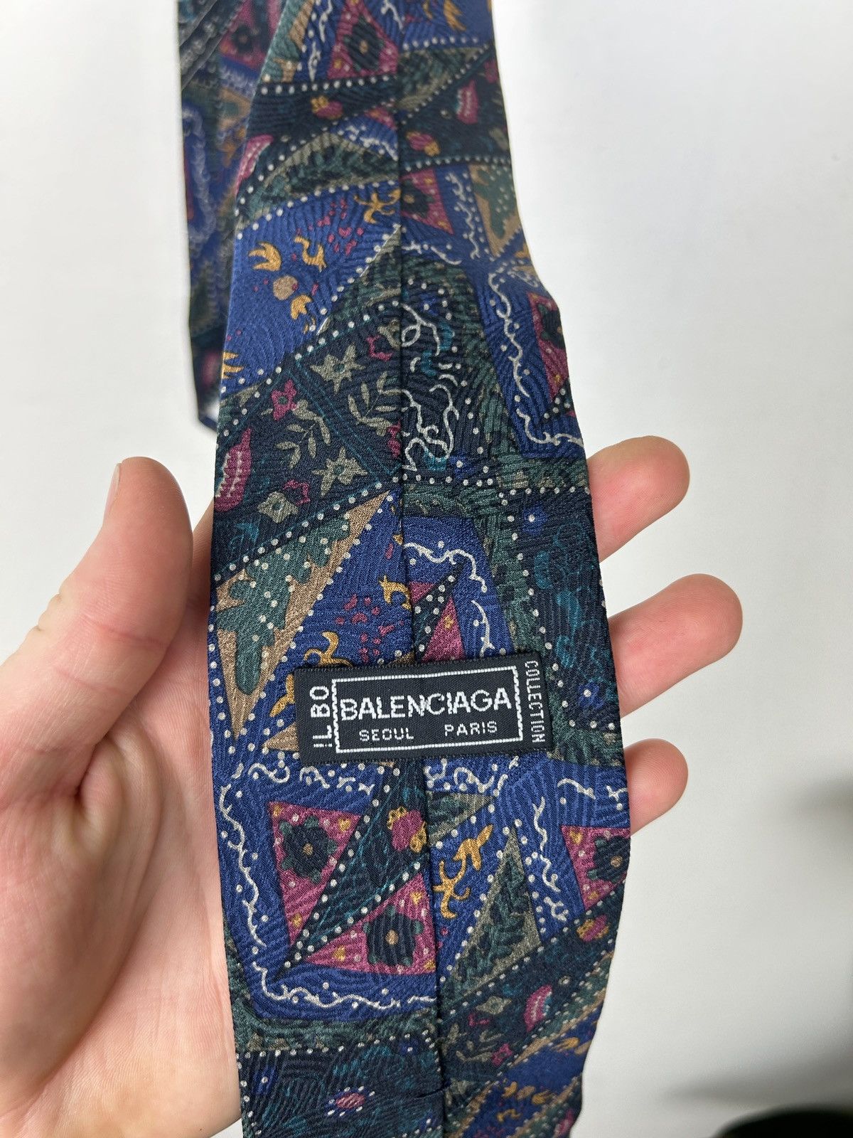 Balenciaga BALENCIAGA SILK Tie,Necktie Beautiful Design Size ONE SIZE - 5 Thumbnail