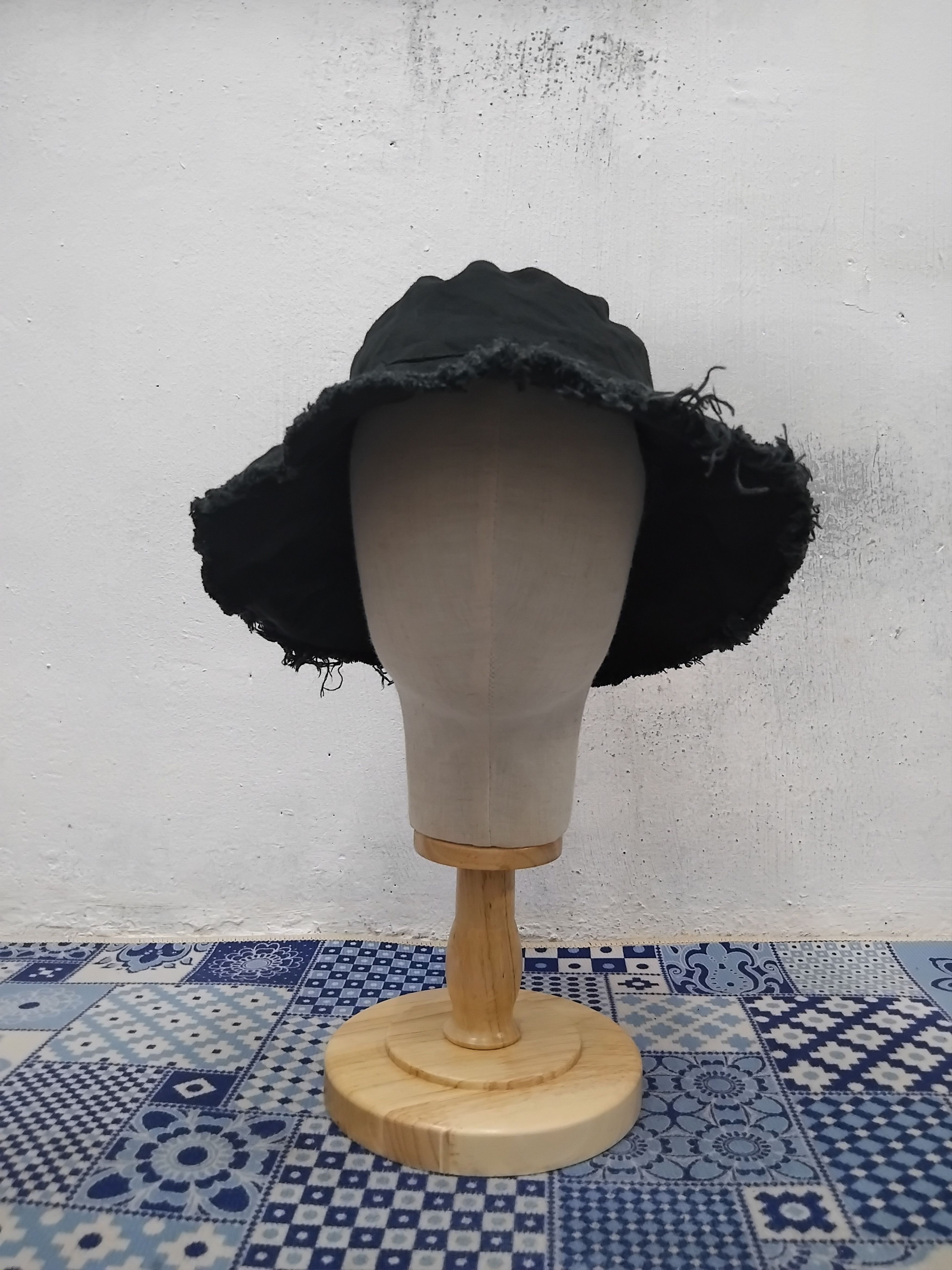 Japanese Brand 💥Distressed black Japanese style hat Size ONE SIZE - 1 Thumbnail