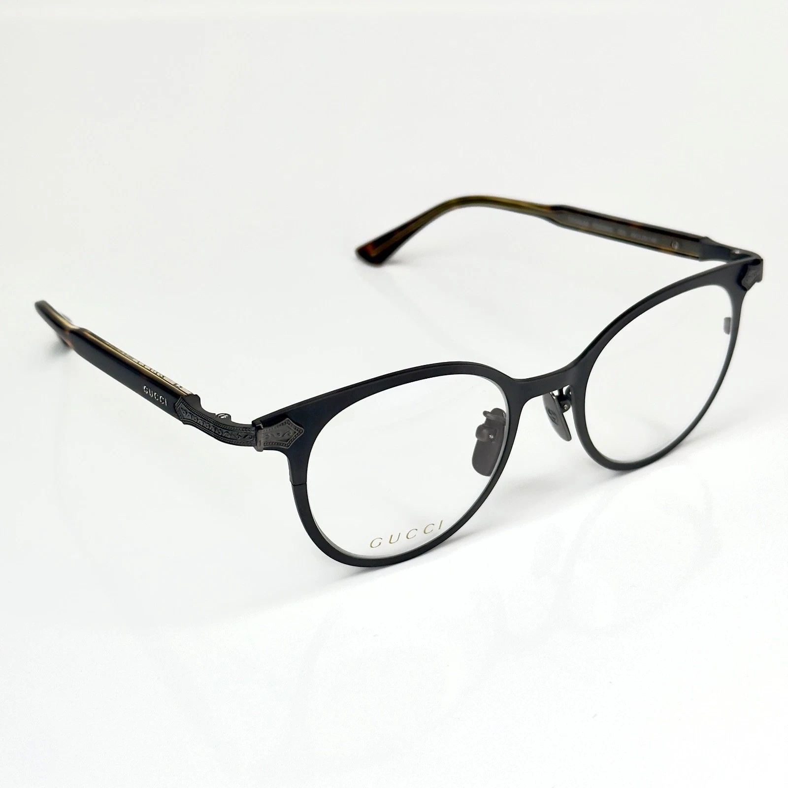 Gucci GUCCI GG0068O 0068 Titanium Brown Gold Eyeglasses 002 Size ONE SIZE - 5 Thumbnail