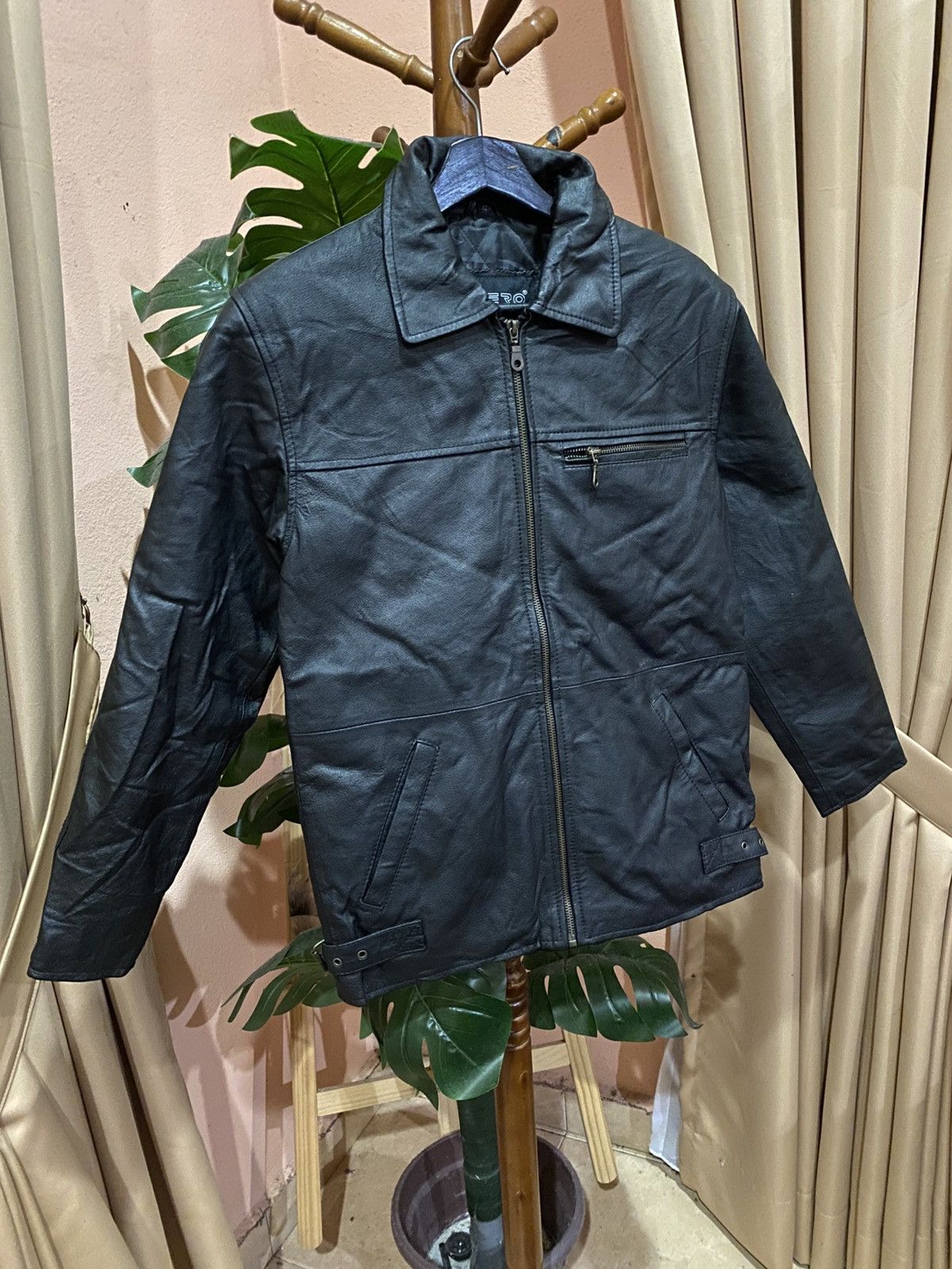 Other K CERO Black Faux Leather ZipUp Jacket Minimalist Moto Style Size US XS / EU 42 / 0 - 3 Thumbnail