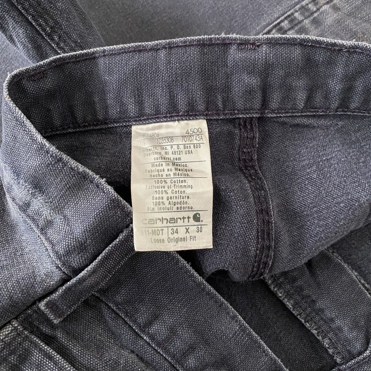 Carhartt VTG Carhartt Faded Midnight Blue Ripped Carpenter Pants Size US 33 - 22 Thumbnail