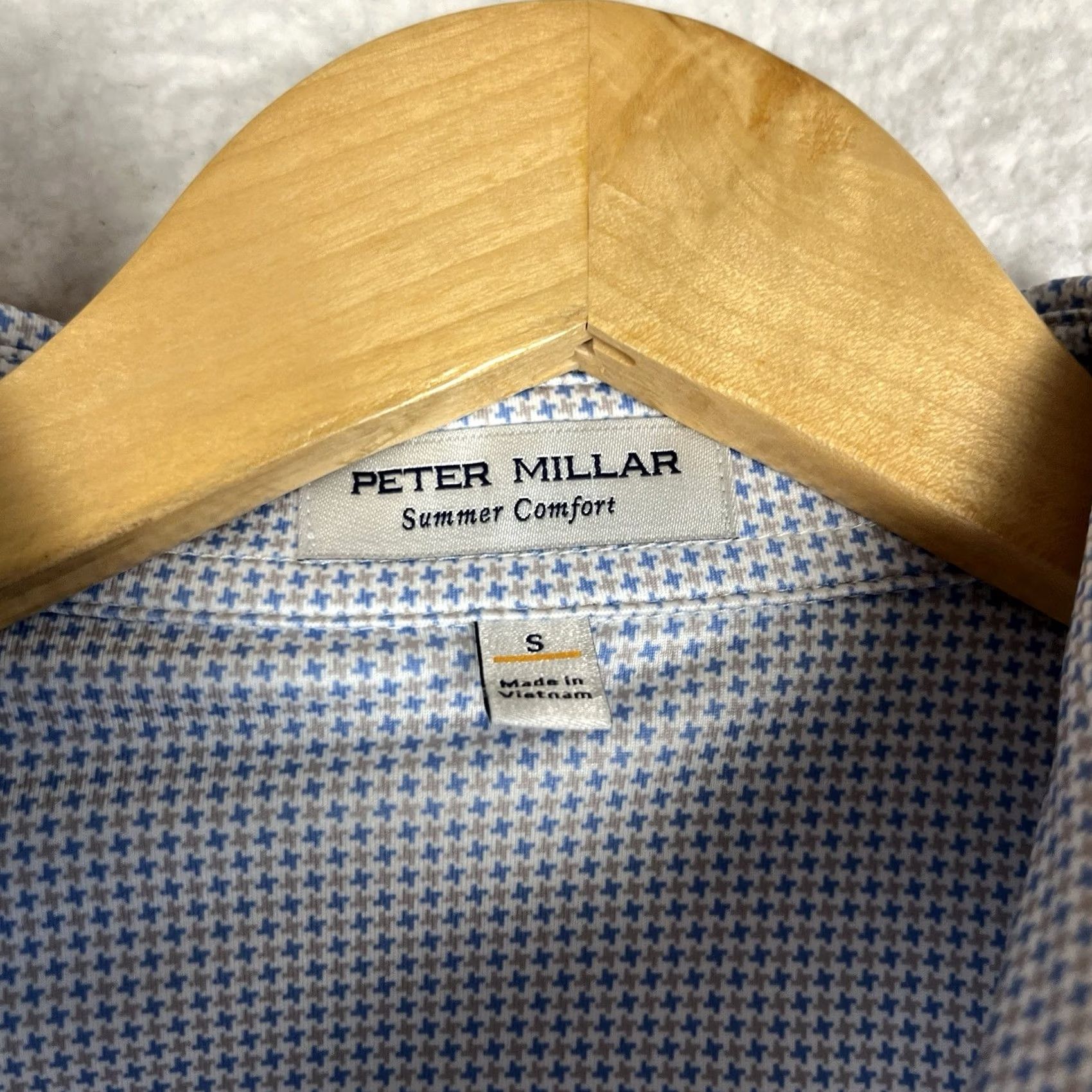 Peter Millar VINTAGE Peter Millar Summer Comfort Polo Shirt Small Men Blue Geometric Short Sleeve Collared Golf Stretch Geometric Size US S / EU 44-46 / 1 - 2 Thumbnail