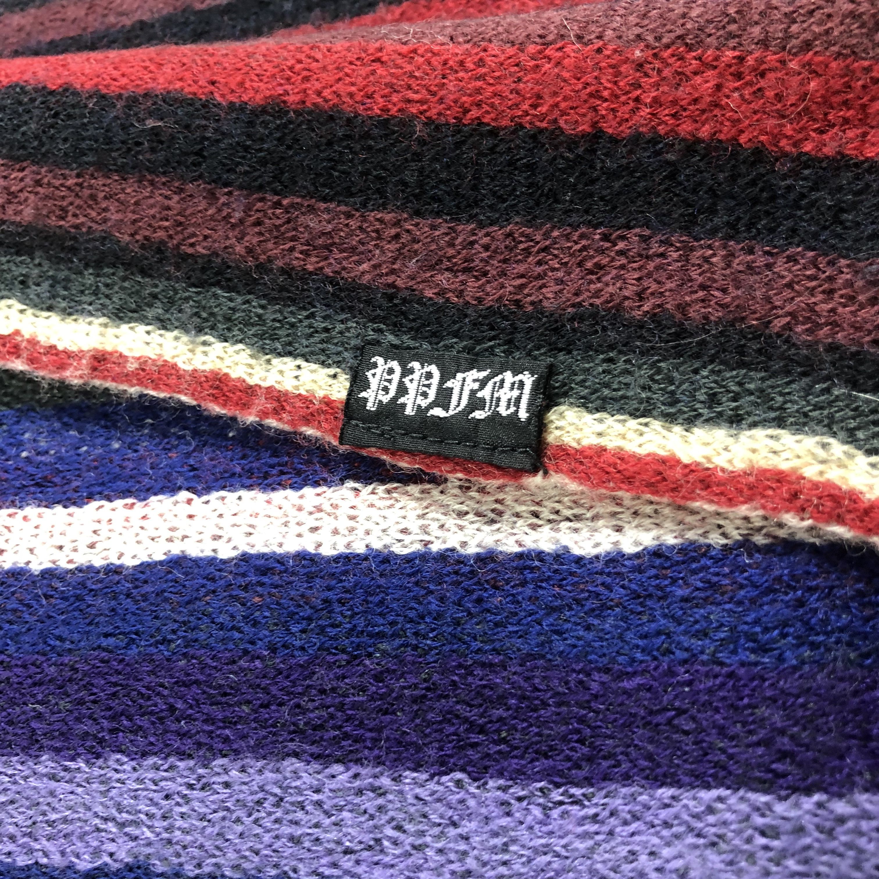 PPFM PPFM Double Sided Striped Knit Wool Scarf Muffler V1094 Size ONE SIZE - 5 Thumbnail