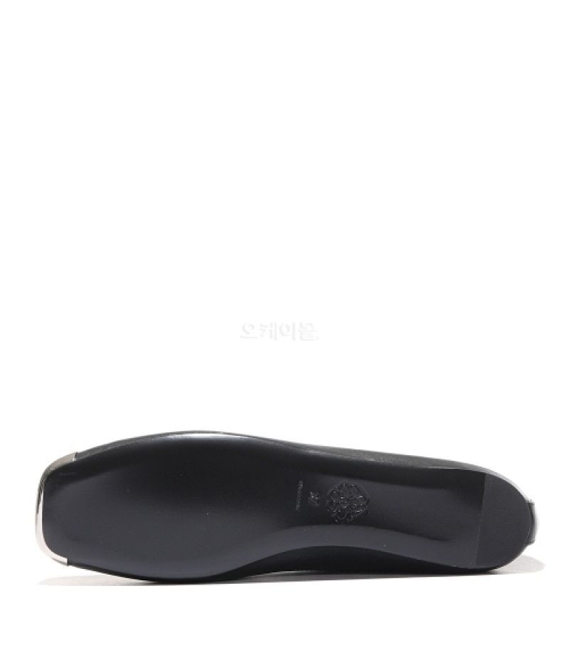 Alexander McQueen o1w1db10925 Punk Ballet Flat in Black Size US 10 / IT 40 - 7 Thumbnail