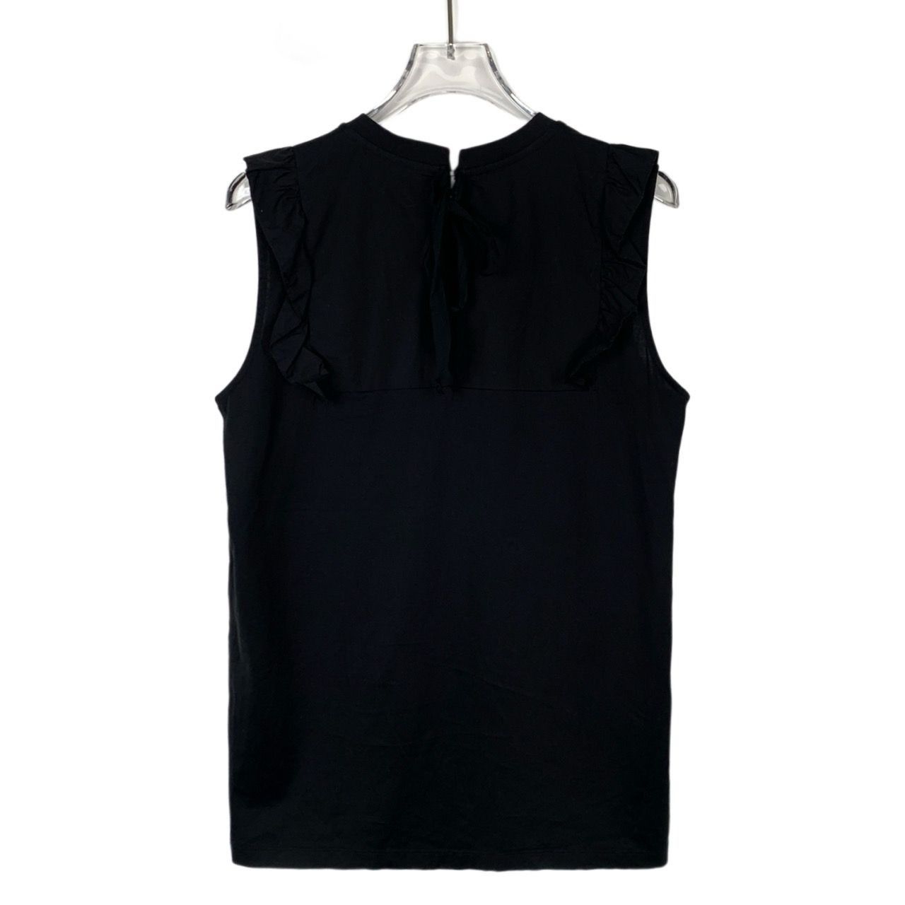 Prada Prada Black Lace-Trimmed Sleeveless Cotton Top (Size M) Size M / US 6-8 / IT 42-44 - 8 Thumbnail