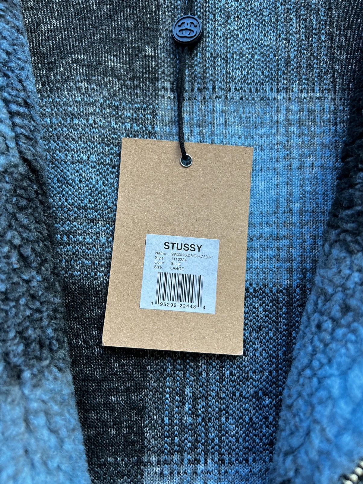 Stussy Stussy Shadow Plaid Zip Sherpa Shirt “Blue” Large Size US L / EU 52-54 / 3 - 6 Thumbnail