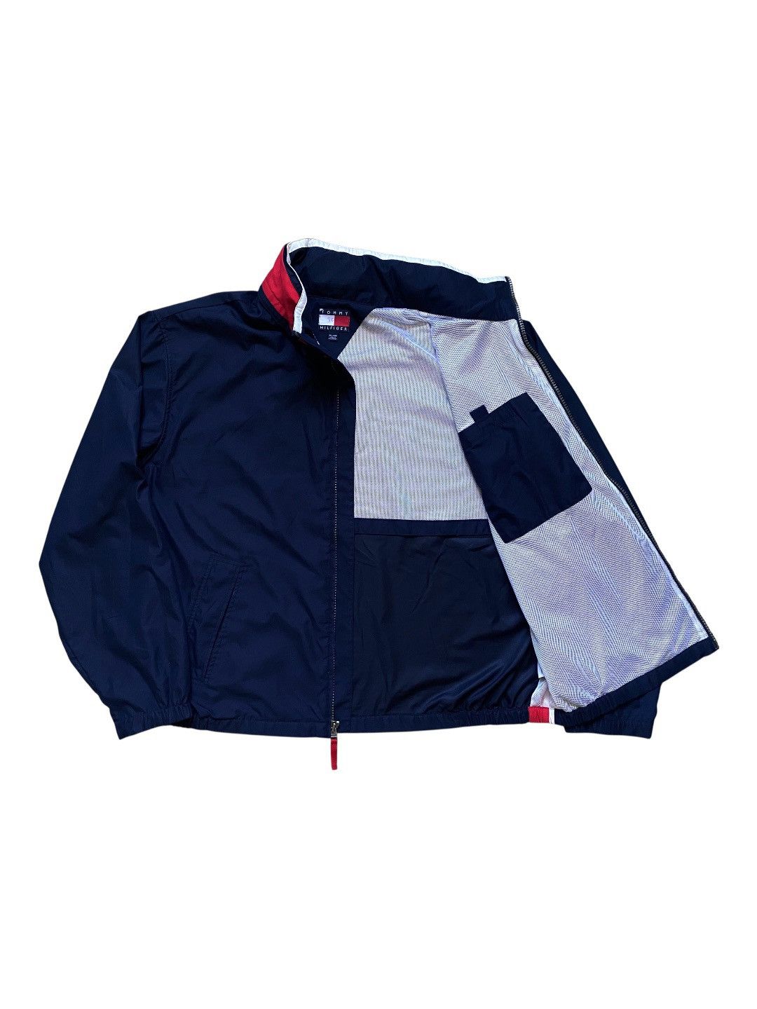 Tommy Hilfiger Tommy Hilfiger Vintage Navy Zip Jacket Embroidered Big Logo Size US XXL / EU 58 / 5 - 2 Thumbnail
