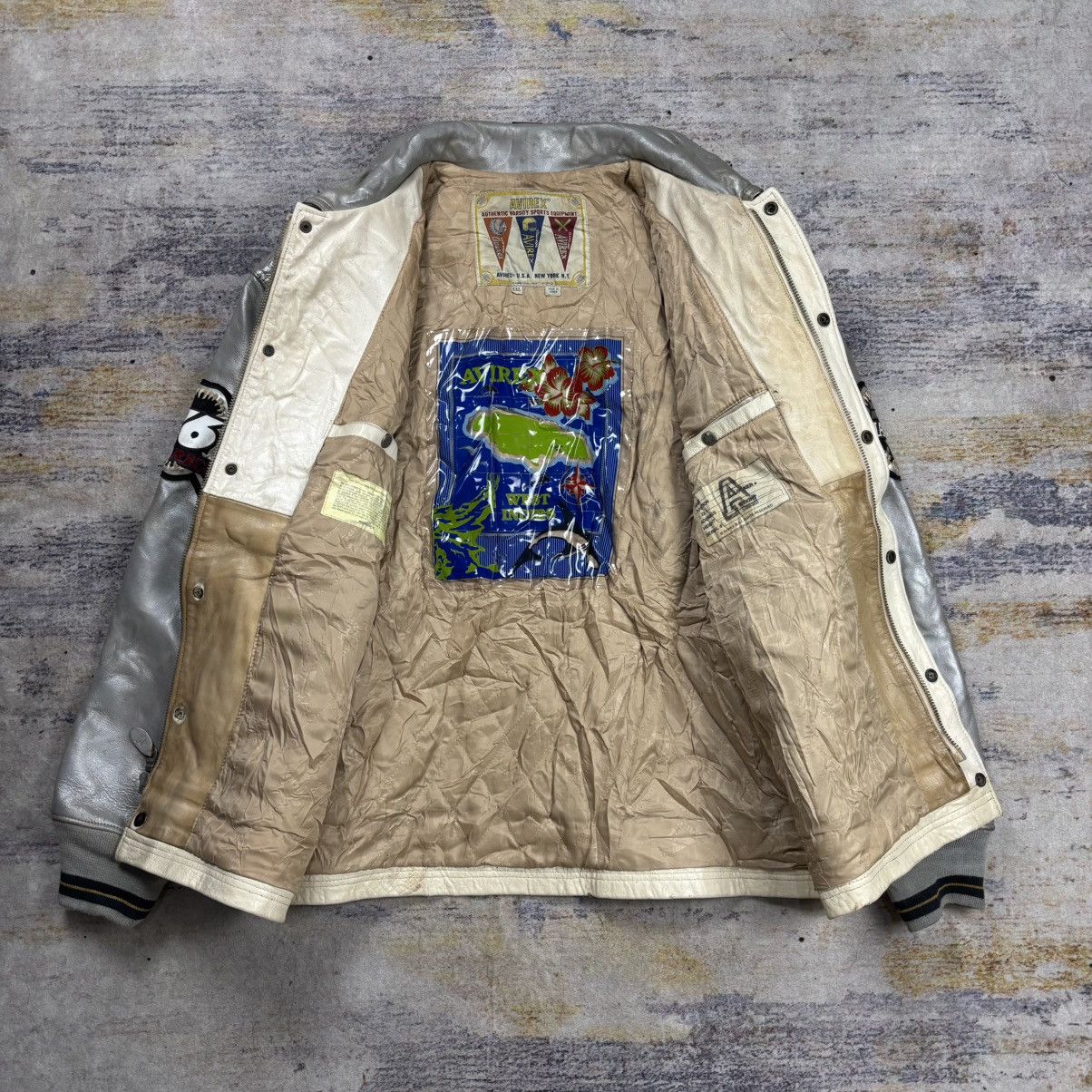 Avirex Vintage 90s Avirex west indies shark varsity leather jacket Size US XXL / EU 58 / 5 - 10 Thumbnail