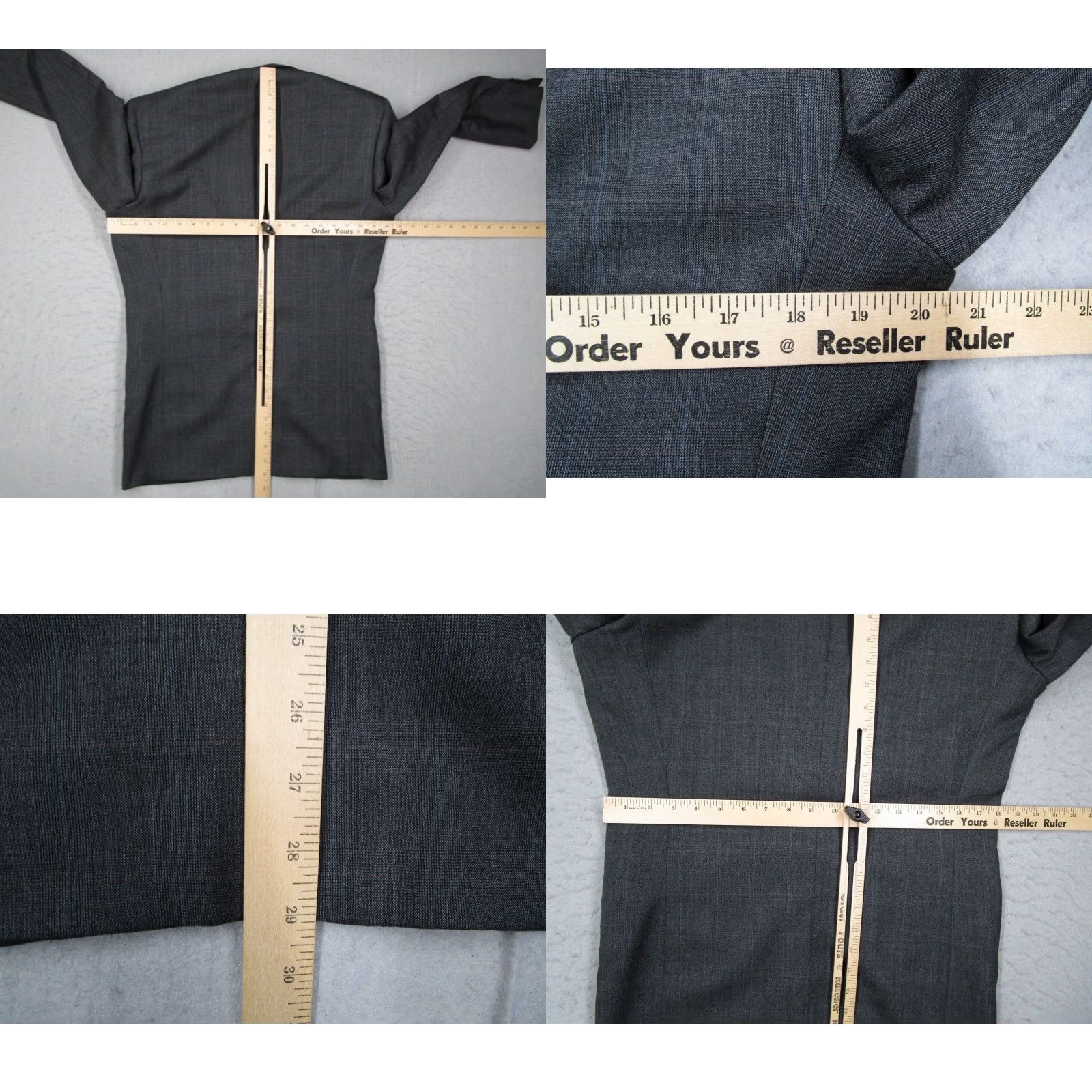 Ermenegildo Zegna Ermenegildo Zegna Men's Gray Check Wool Blazer 40 Regular Classic Fit Italy Size 40R - 8 Thumbnail