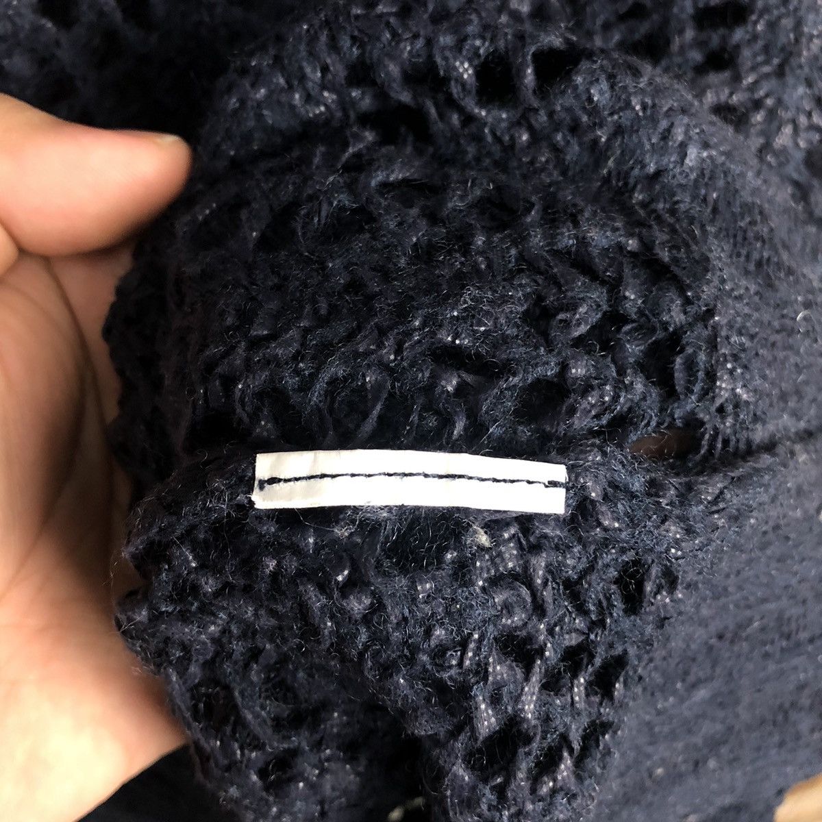 Homespun Knitwear × Japanese Brand × Vintage Grove Dark Blue crochet meshnet vintage Knitwear #A1331 Size S / US 4 / IT 40 - 12 Thumbnail