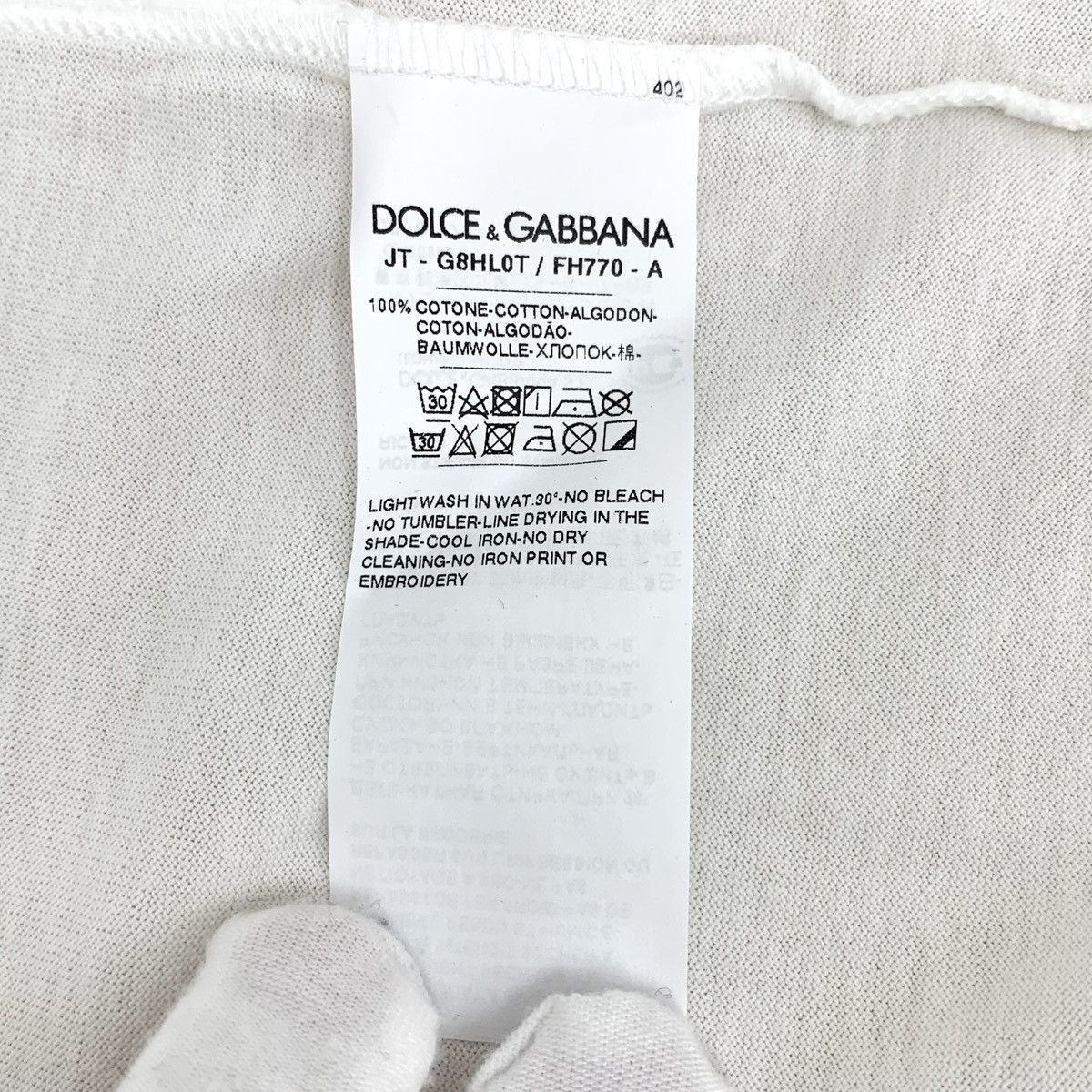 Dolce & Gabbana Dolce & Gabbana White Logo Print Short Sleeve T-Shirt K26WX Size US L / EU 52-54 / 3 - 8 Thumbnail