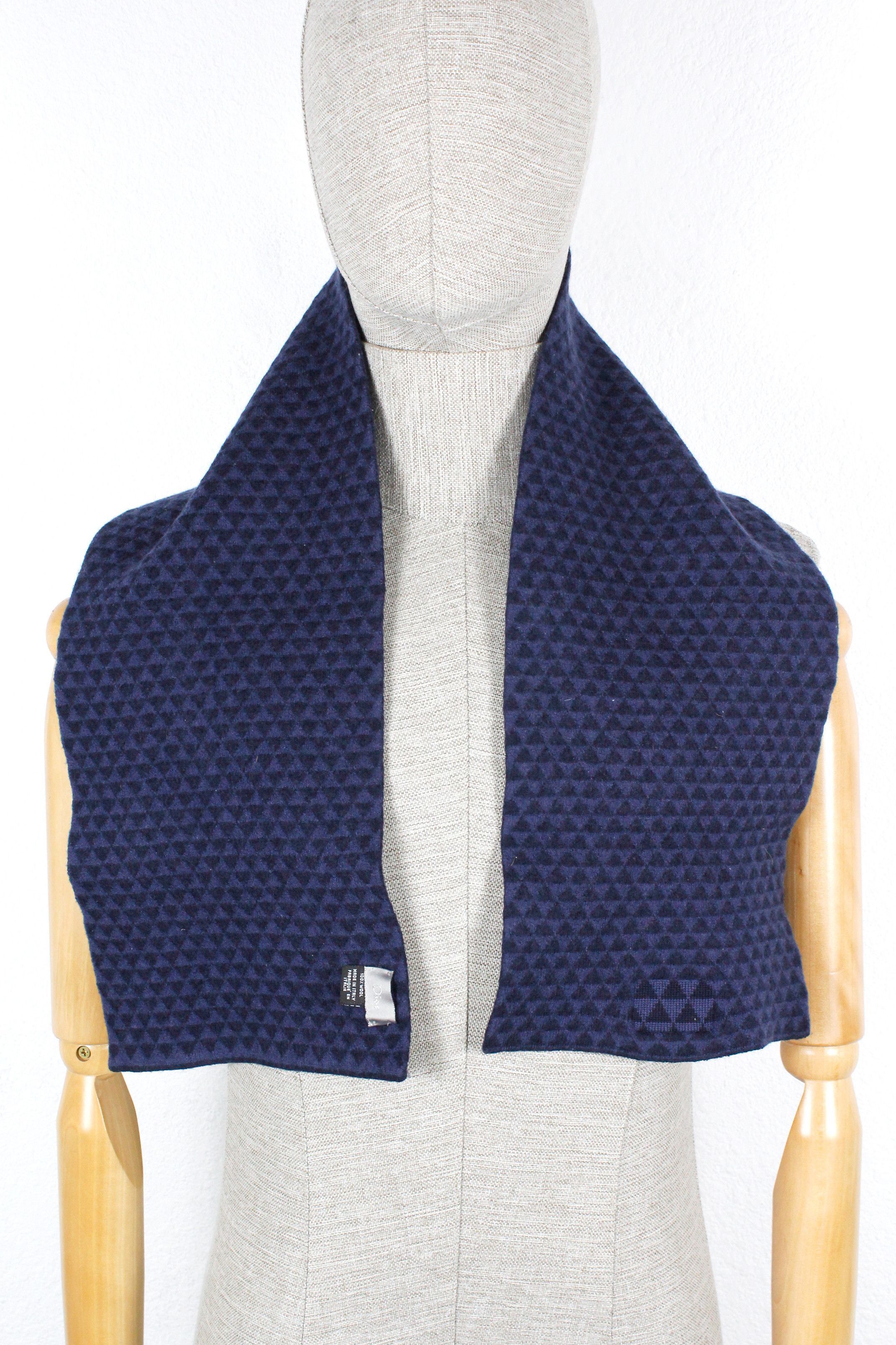 Dior Dior Homme Wool Navy Scarf Size ONE SIZE - 5 Thumbnail