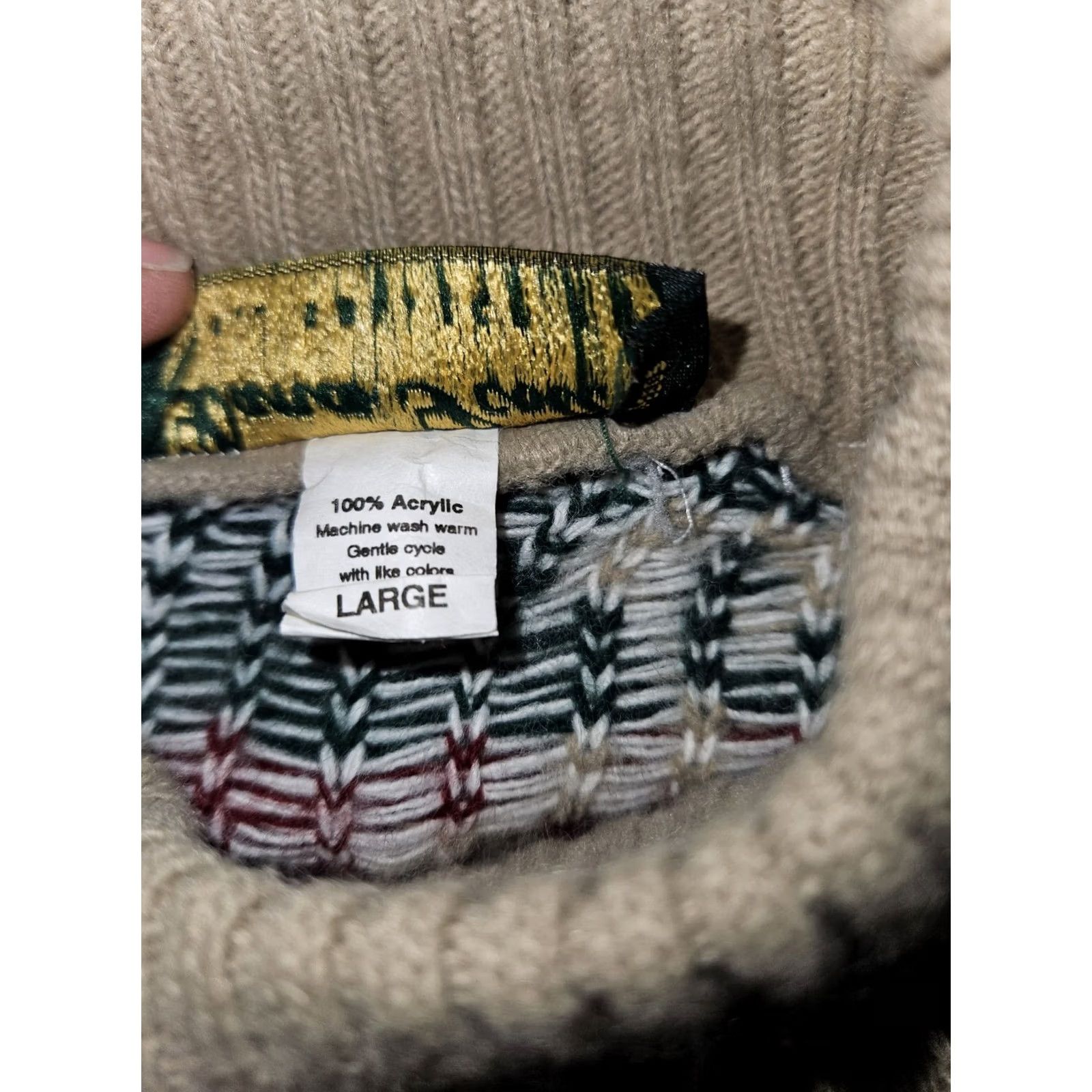 Vintage VINTAGE Dana Scott Pullover Sweater Women's L Beige Paisley 90s Christmas USA Stritched N/A Size L / US 10 / IT 46 - 3 Thumbnail