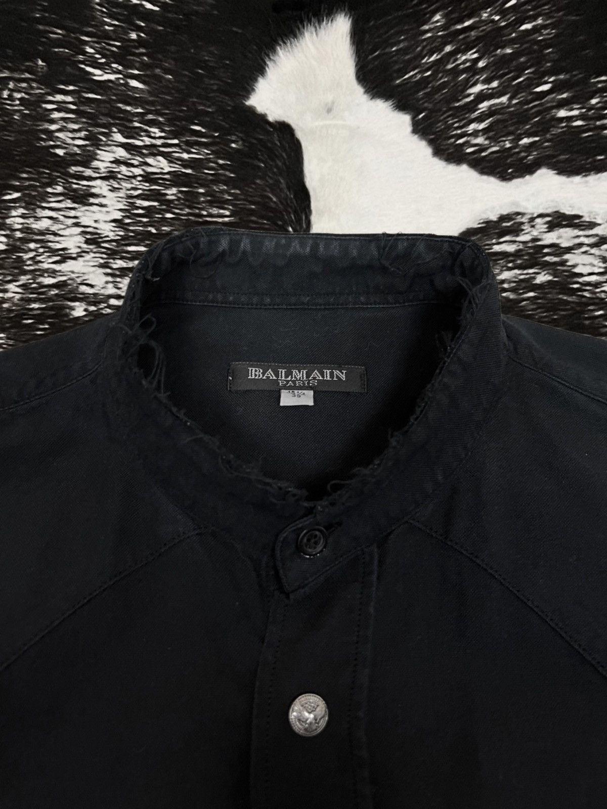 Balmain Balmain FW12 “Eagle Button“ Distressed Western Shirt Size US S / EU 44-46 / 1 - 4 Thumbnail