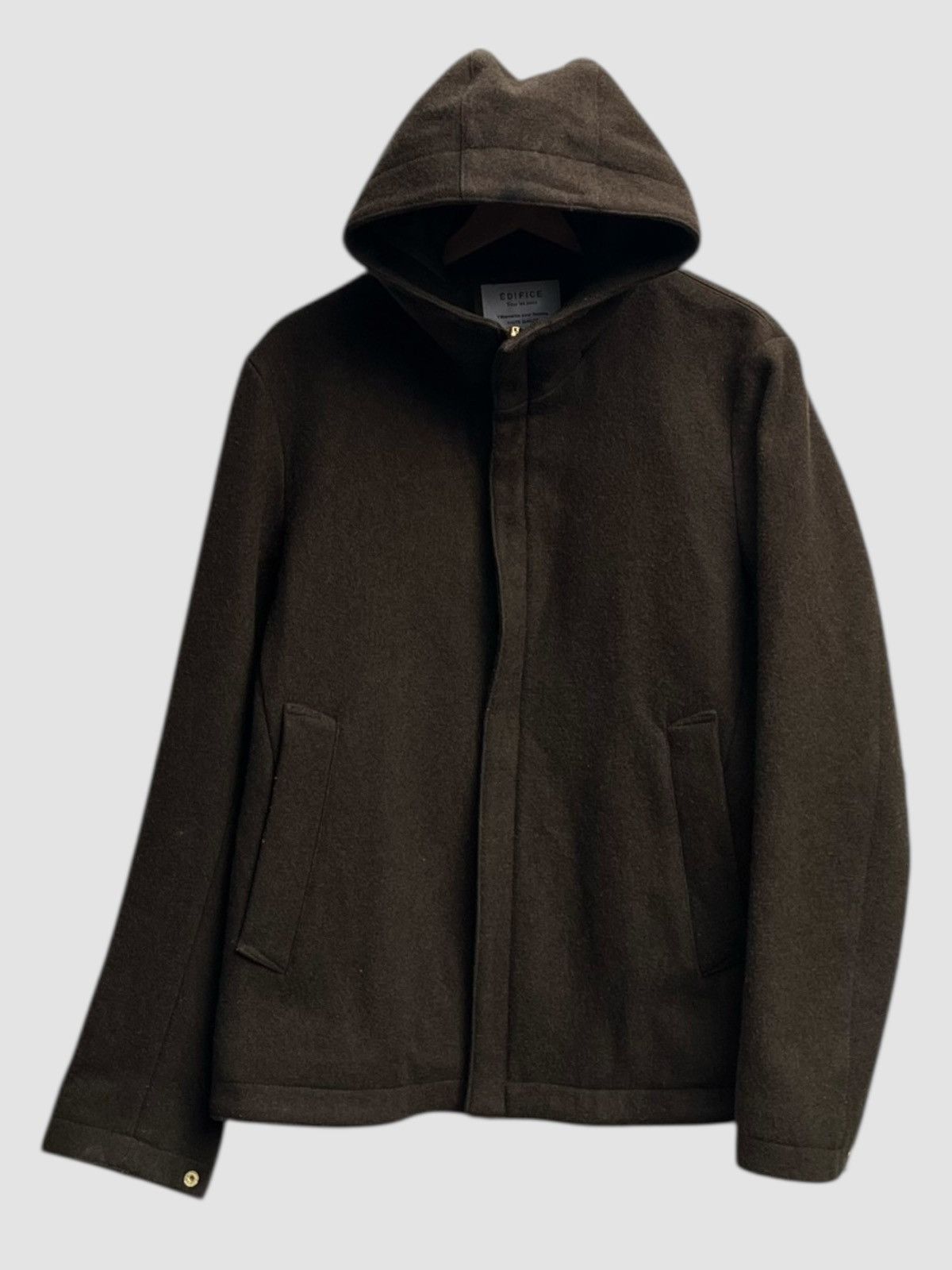 Edifice Japan Edifice Vetements Pour Homme Hooded Wool Blend Jacket Olive Size US M / EU 48-50 / 2 - 1 Thumbnail