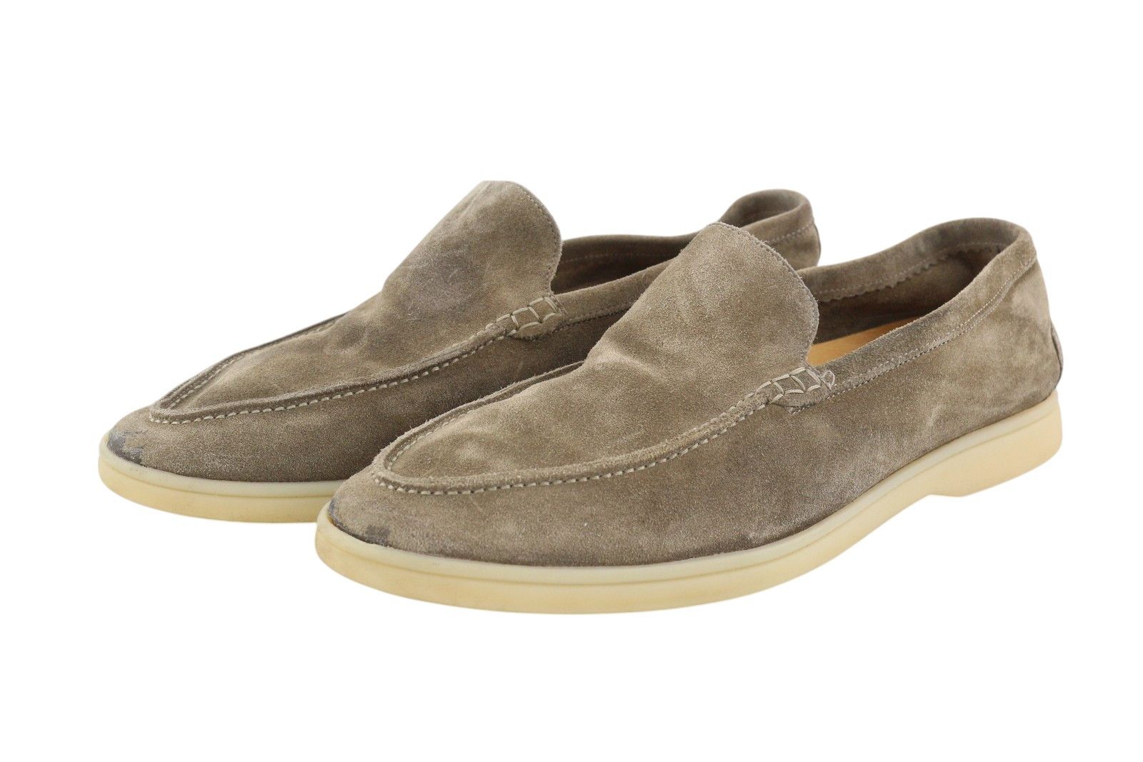 Suitsupply EU44 Grey Suede Leather Almond Toe Slip On Shoes 83570 Size US 11 / EU 44 - 2 Thumbnail
