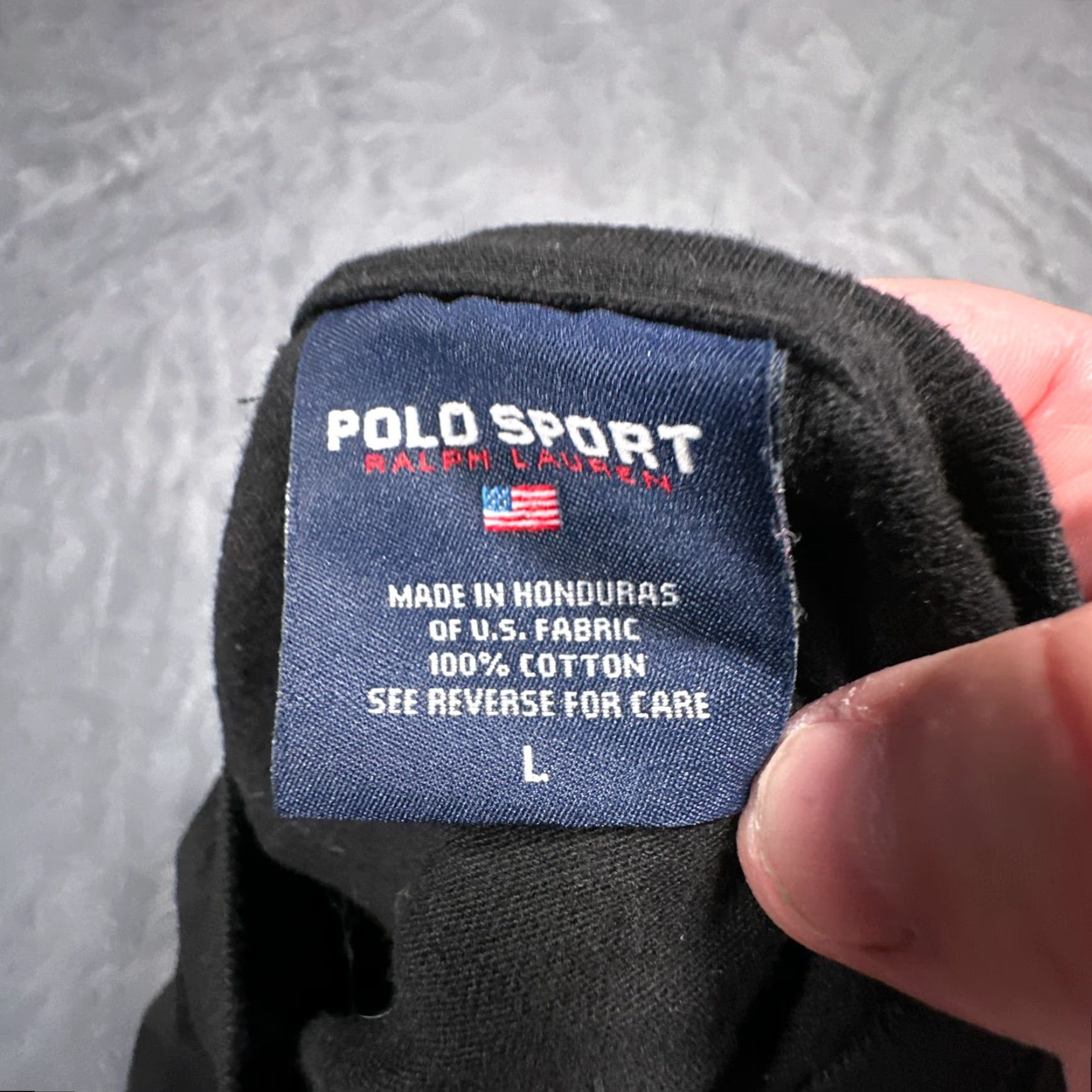 Polo Ralph Lauren VINTAGE Polo Ralph Lauren Shirt Mens Large Crew Neck Long Sleeve 90s Sports Logo Polo Sport Black Size US L / EU 52-54 / 3 - 7 Thumbnail