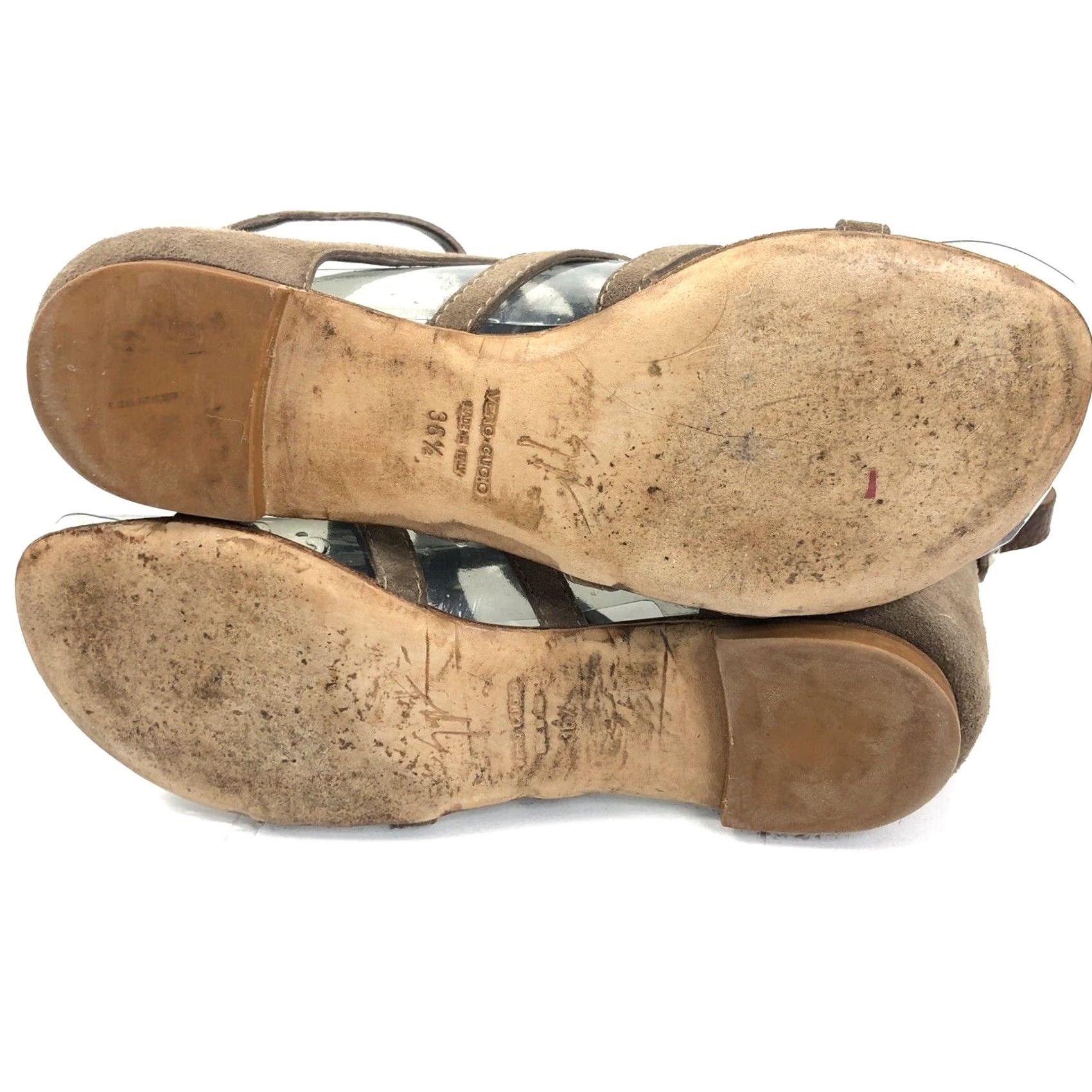Giuseppe Zanotti VINTAGE GIUSEPPE ZANOTTI Womens Sandals Gladiator Beige Suede Made in Italy 6.5 / 36.5 Buckle Shoes Womens Size US 7 / IT 37 - 7 Thumbnail