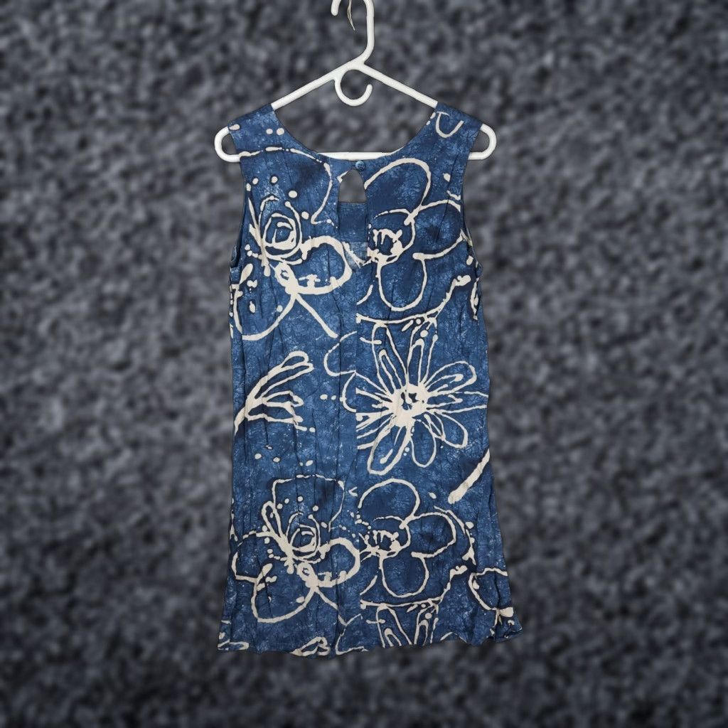 Jams World Jams World Dress Women's Large Blue Floral Rayon Hawaiian Tropical Relaxed Size L / US 10 / IT 46 - 1 Thumbnail