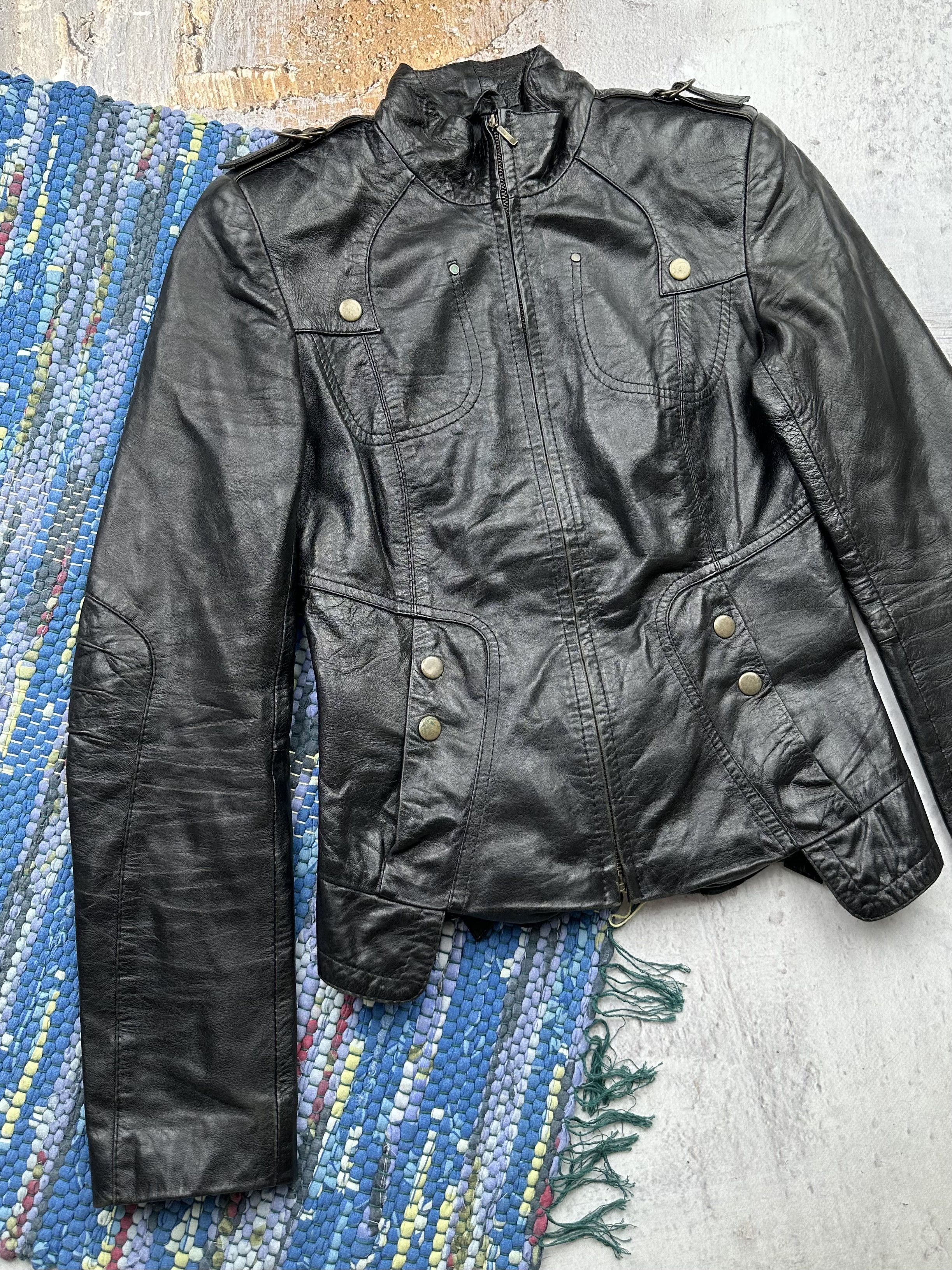 Vintage Vintage Leather Jacket A361D15(227) Size XS / US 0-2 / IT 36-38 - 2 Thumbnail
