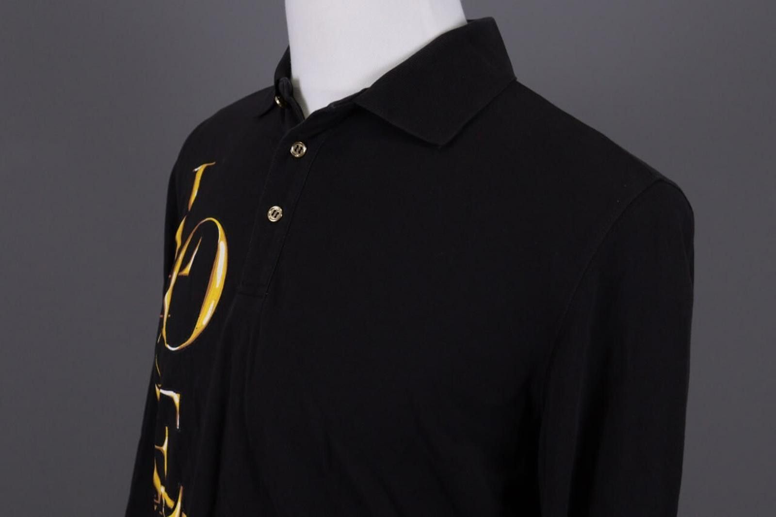 Moschino Love Moschino Black Big Gold Logo Polo Shirt Size M Size US L / EU 52-54 / 3 - 6 Thumbnail