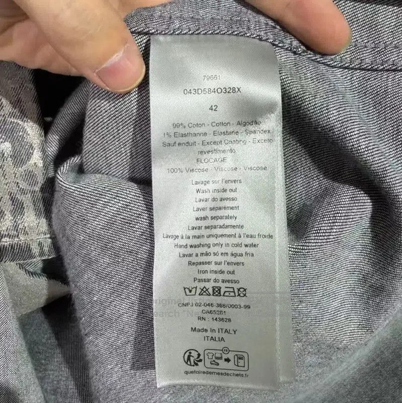 Dior Dior Gray Cotton Long Sleeve Shirt . Size US M / EU 48-50 / 2 - 4 Thumbnail