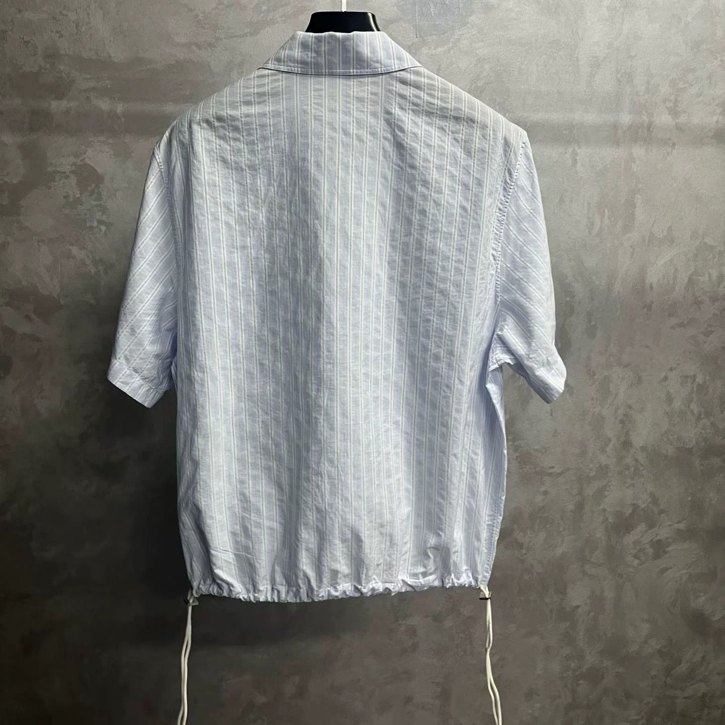 Dior dior blue striped half-zip short sleeve shirt Size US L / EU 52-54 / 3 - 5 Thumbnail