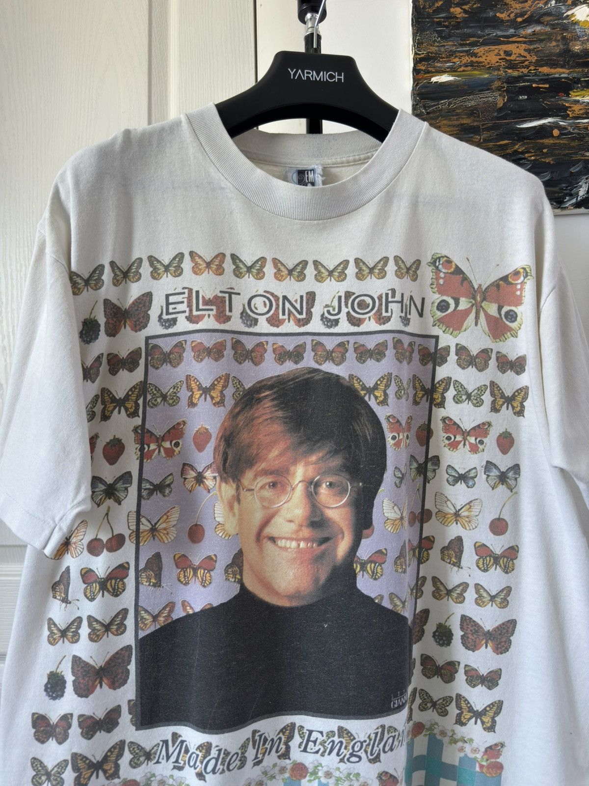 Band Tees Vintage 1995 Elton John "Made In England" Pop Band T Shirt Size US XL / EU 56 / 4 - 2 Thumbnail