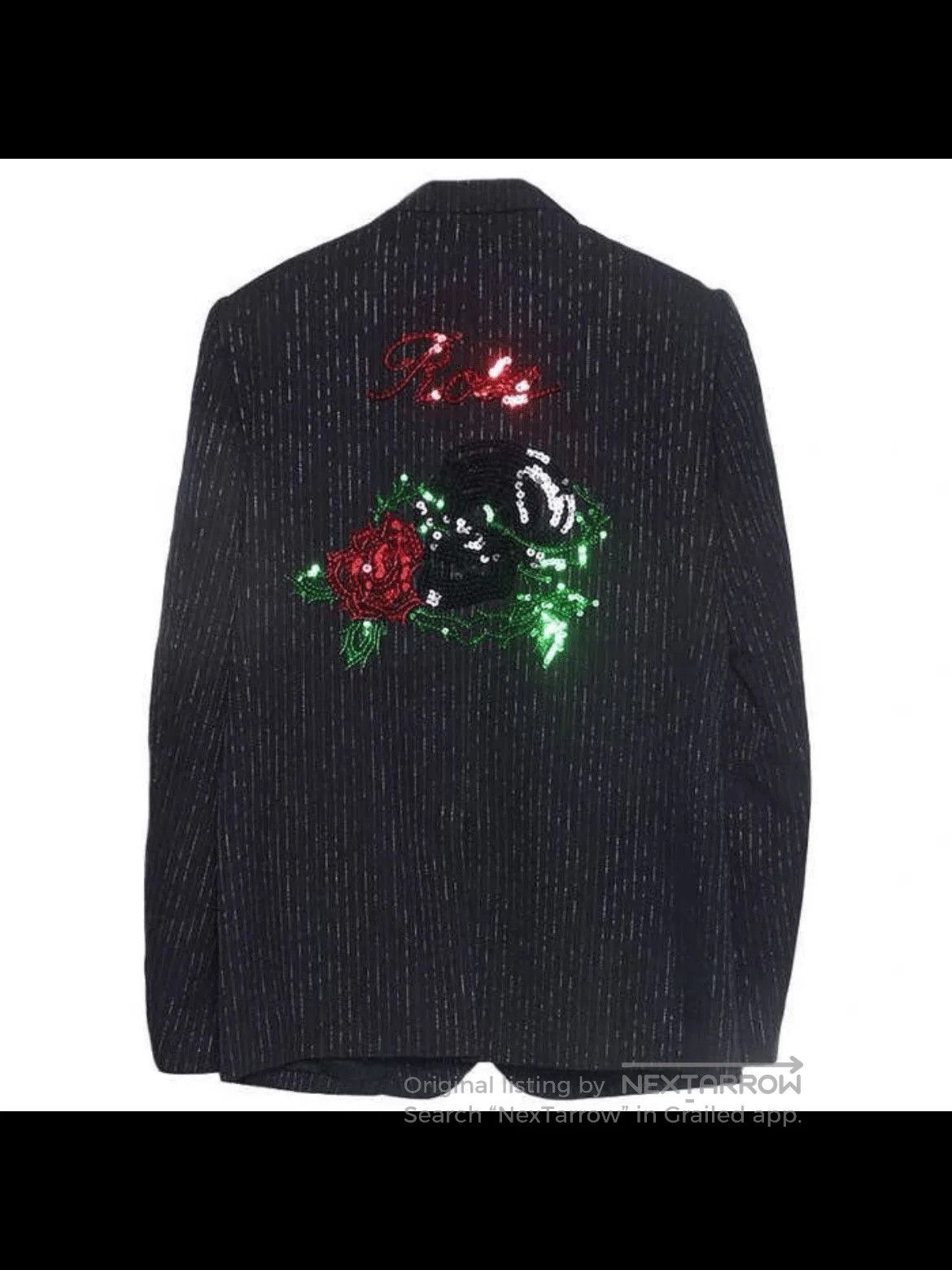 Number (N)ine Sz 4 Number Nine 06SS Rose Patch Stripe Jacket. Size US XL / EU 56 / 4 - 6 Thumbnail