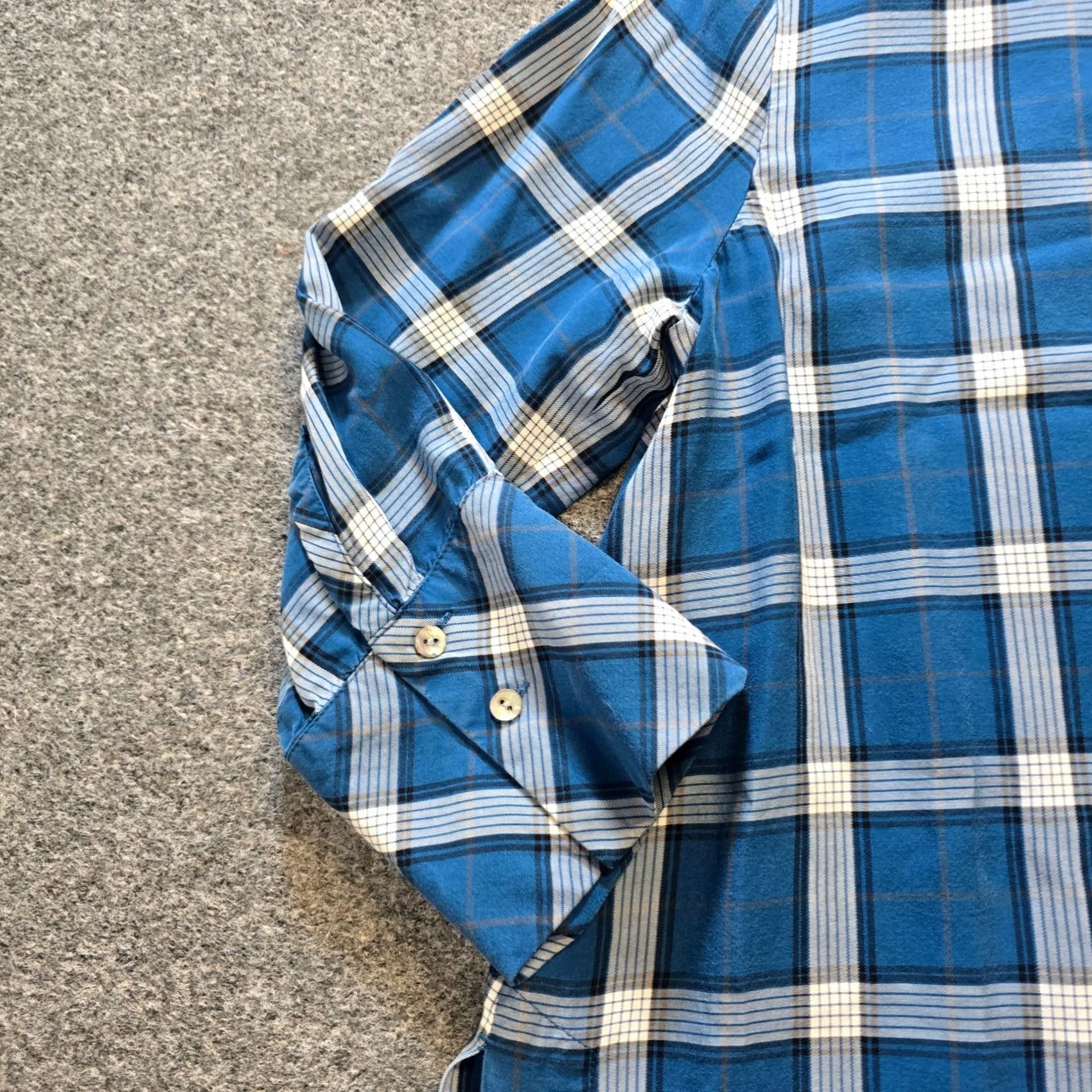 J. Jill J. Jill Top Women Blue Plaid Tunic Long Sleeve Button Shirt Casual Dressy Shirt Size M Size M / US 6-8 / IT 42-44 - 3 Thumbnail