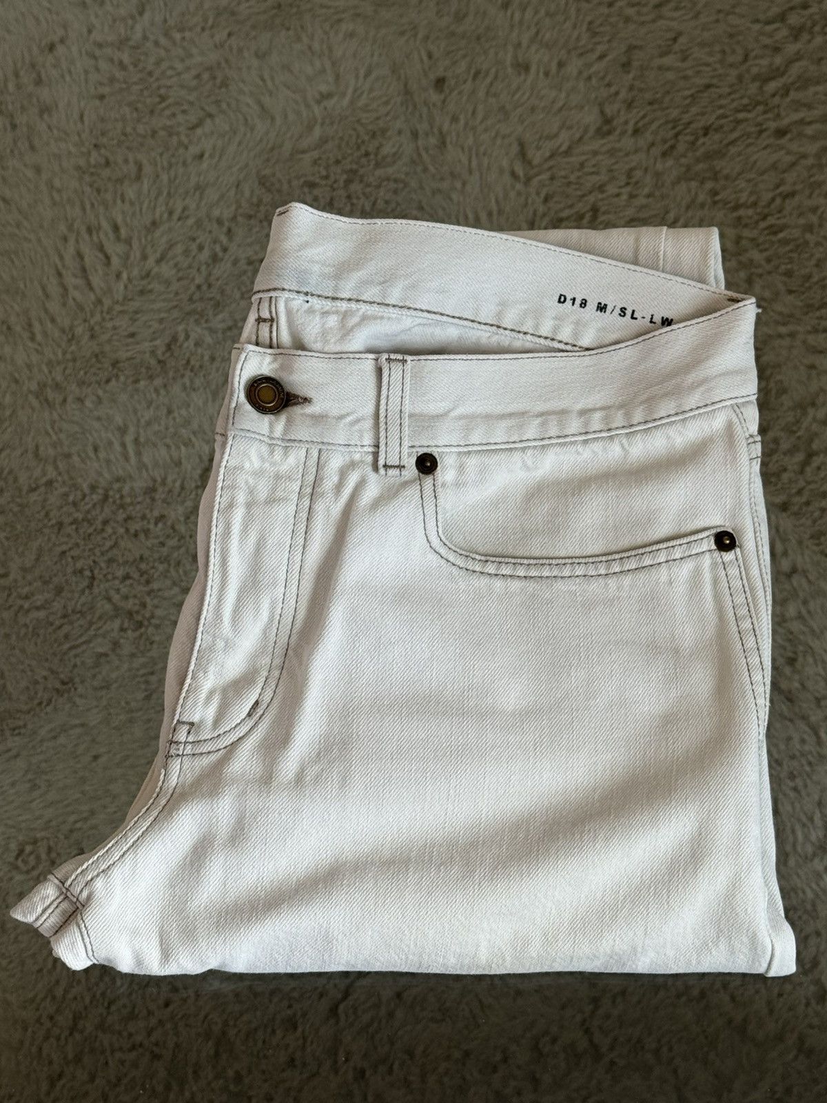 Saint Laurent Paris D18 M/SL - LW White Denim in 34 Size US 34 / EU 50 - 3 Thumbnail